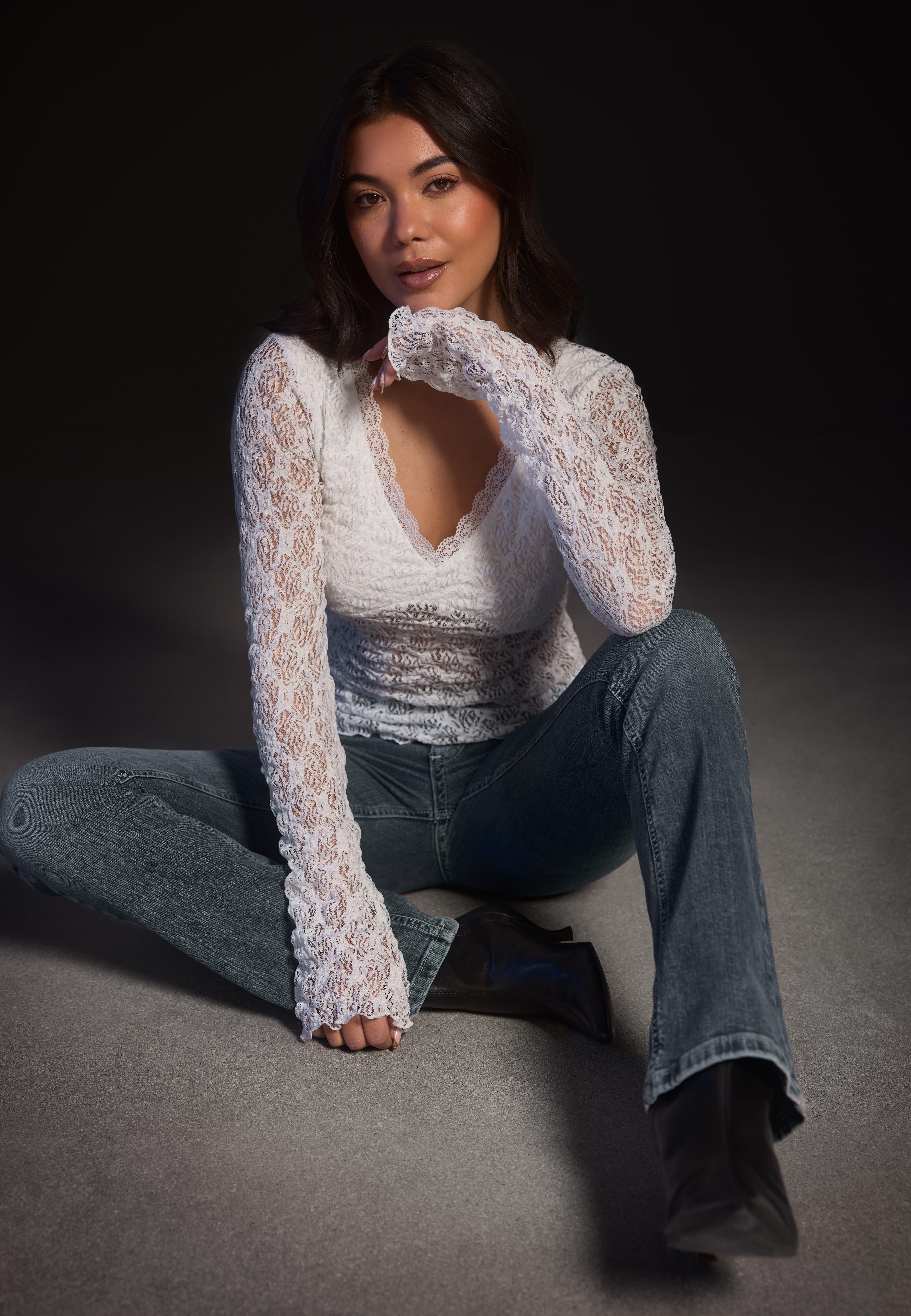 V-Neck Lace Top 1