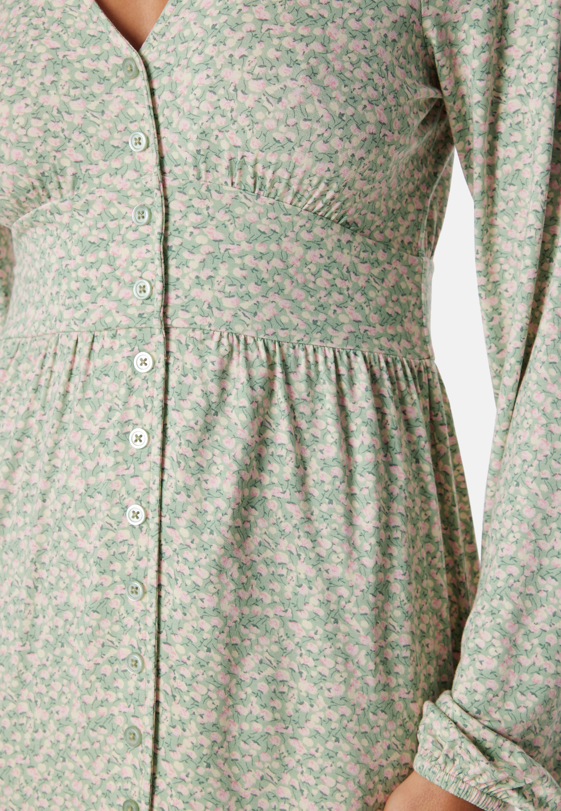 V-neck Short Button Dress 4