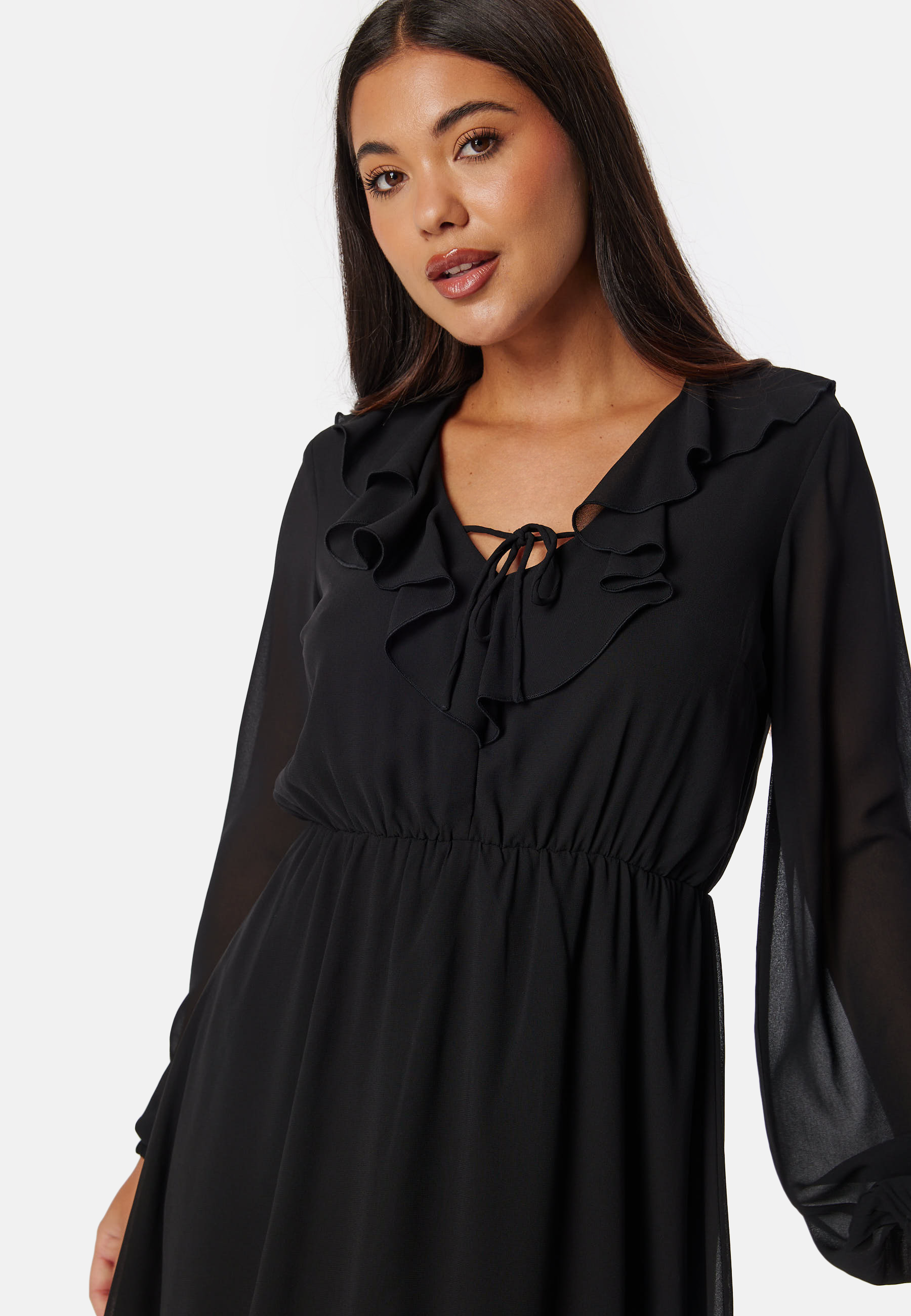 V-neck Short Frill Dress 3