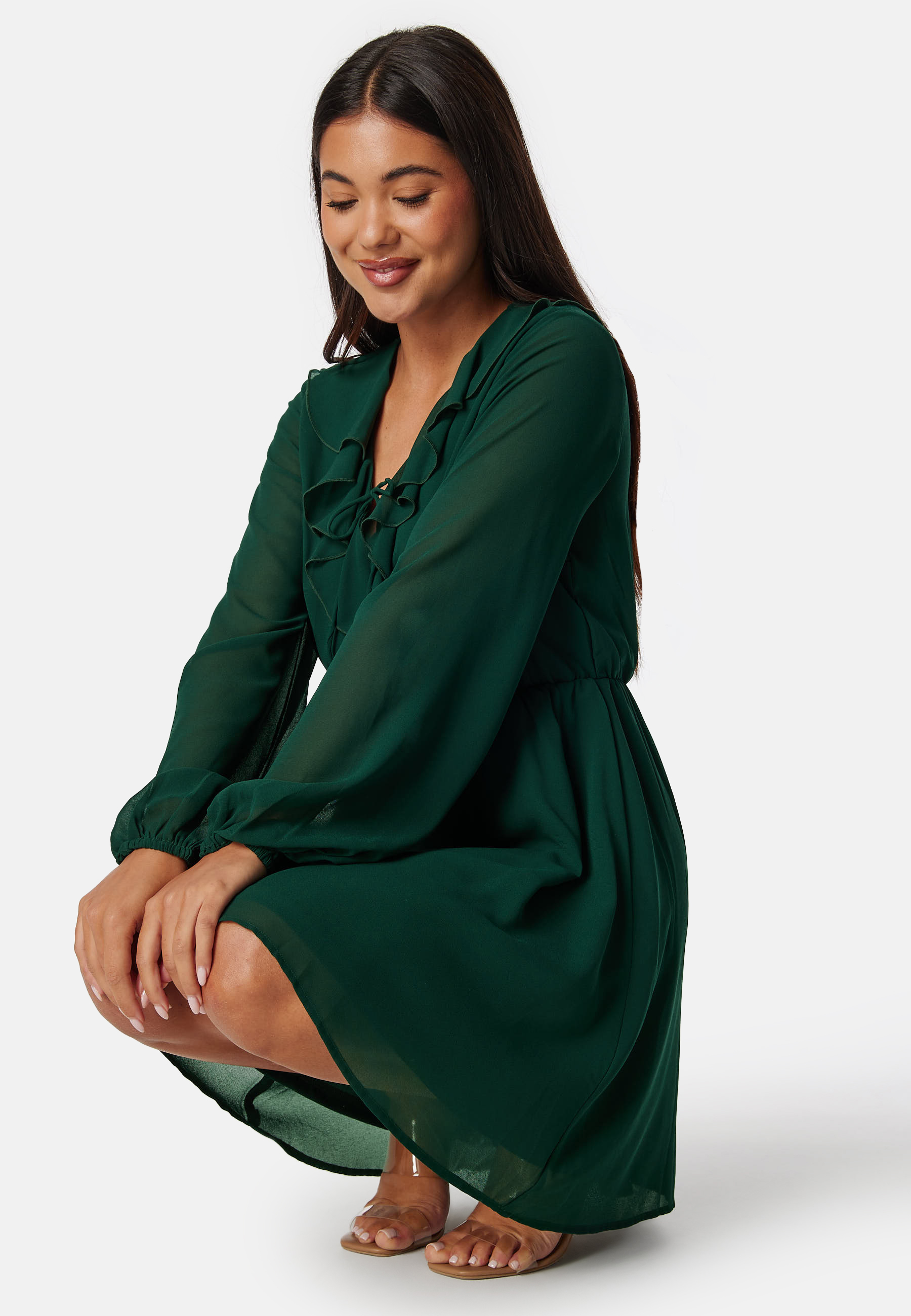 V-neck Short Frill Dress 4