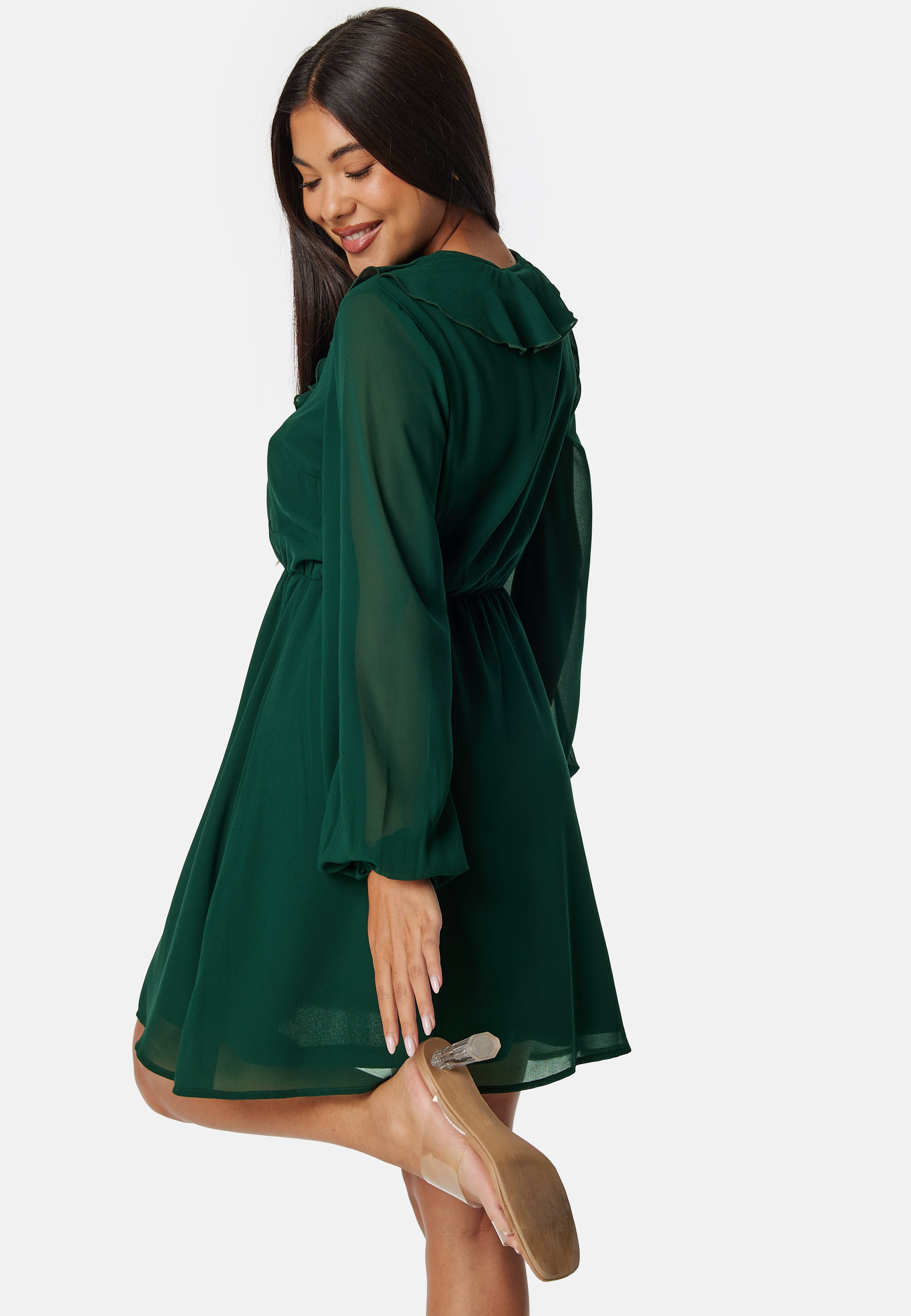 V-neck Short Frill Dress 5