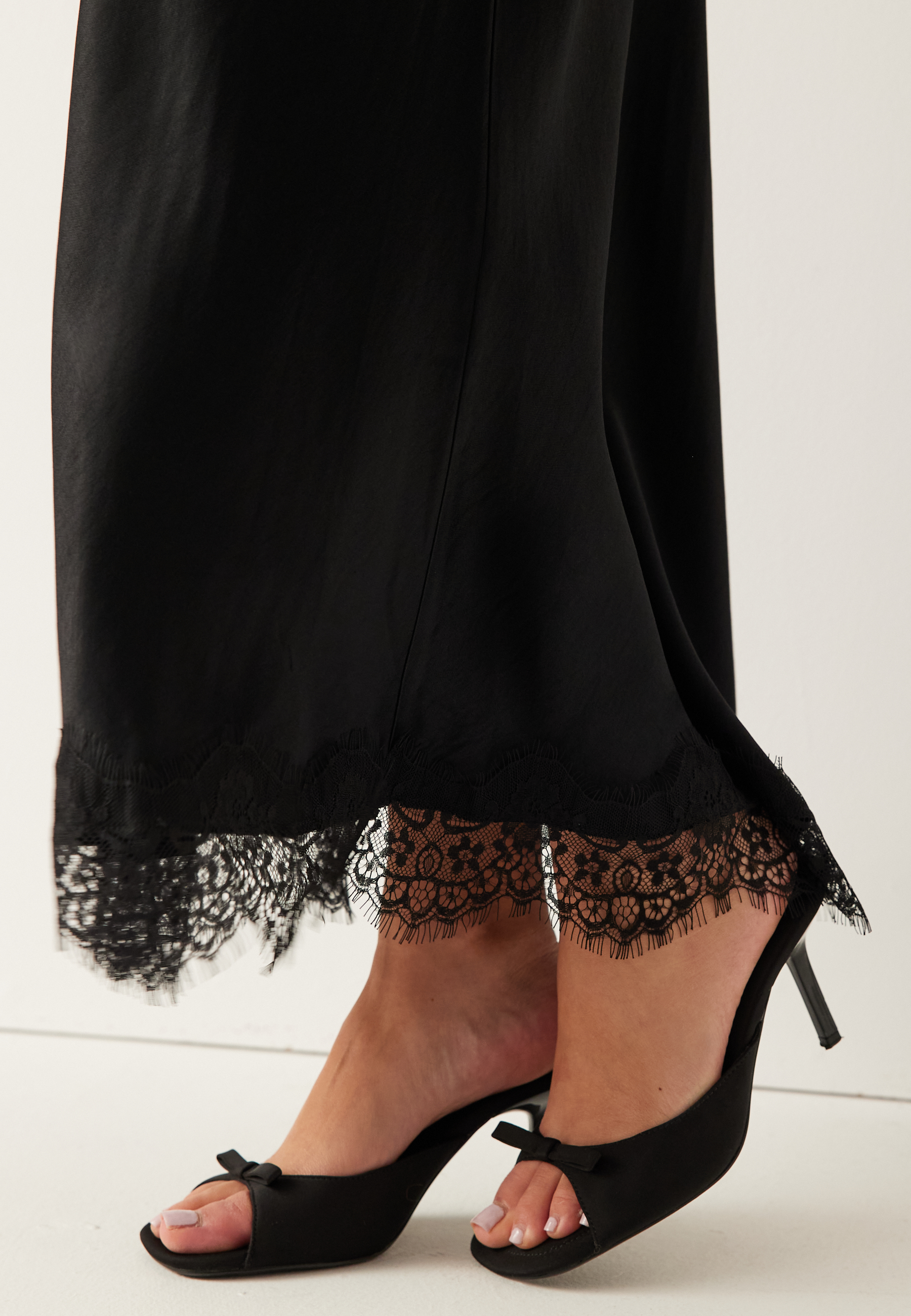 Viscose Satin Lace Skirt 5