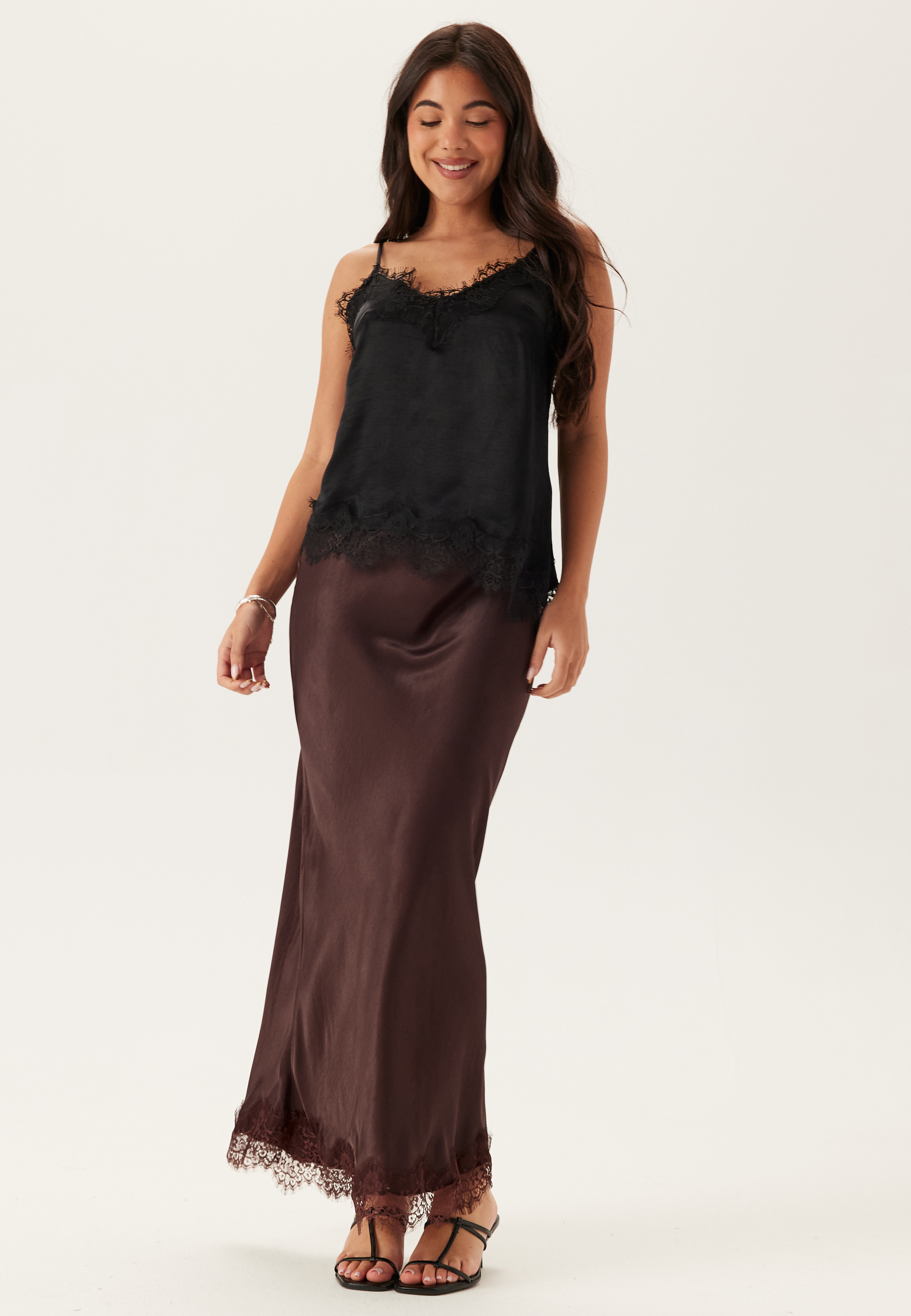 Viscose Satin Lace Skirt 6