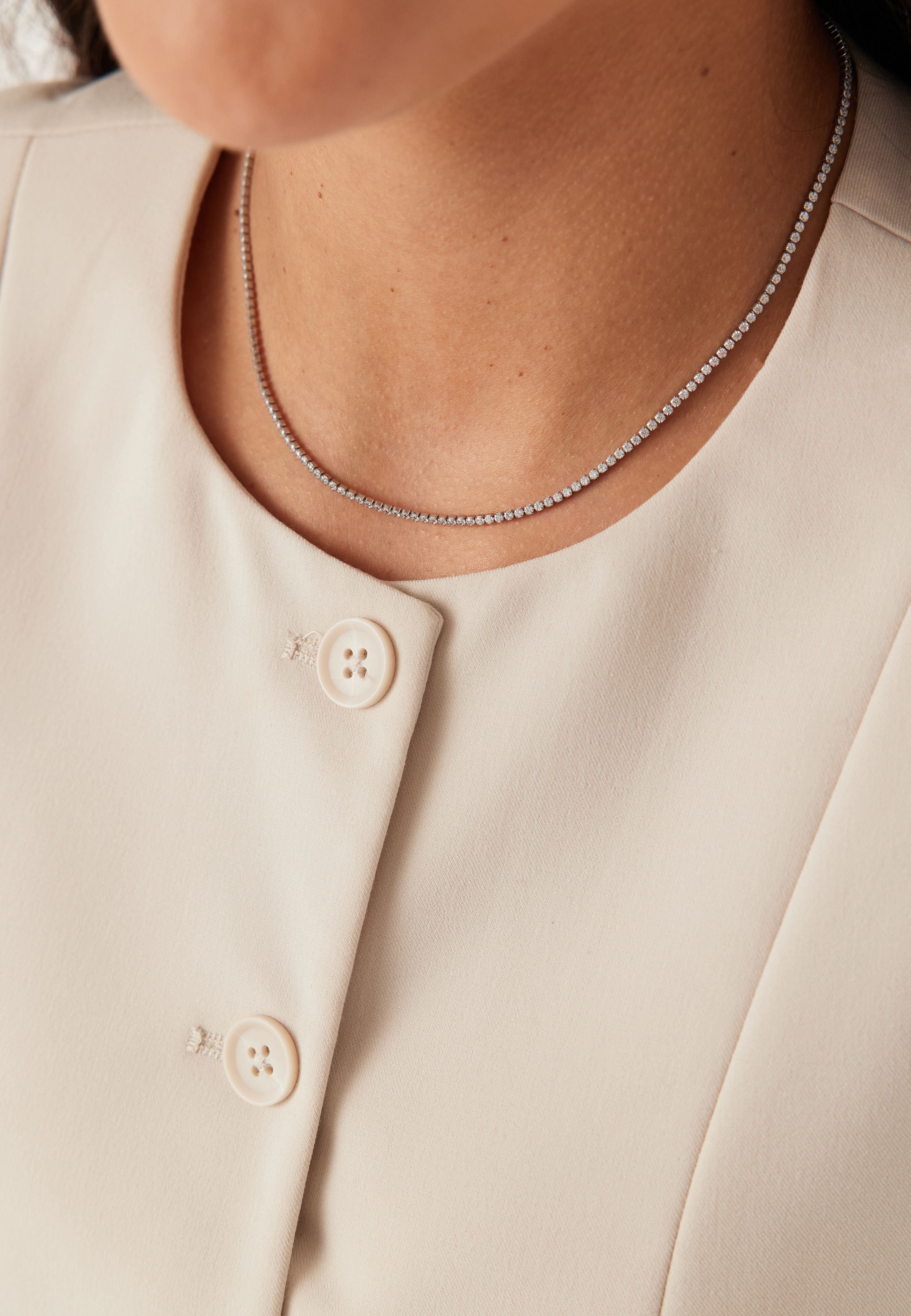 Cloé Tennisnecklace Steel