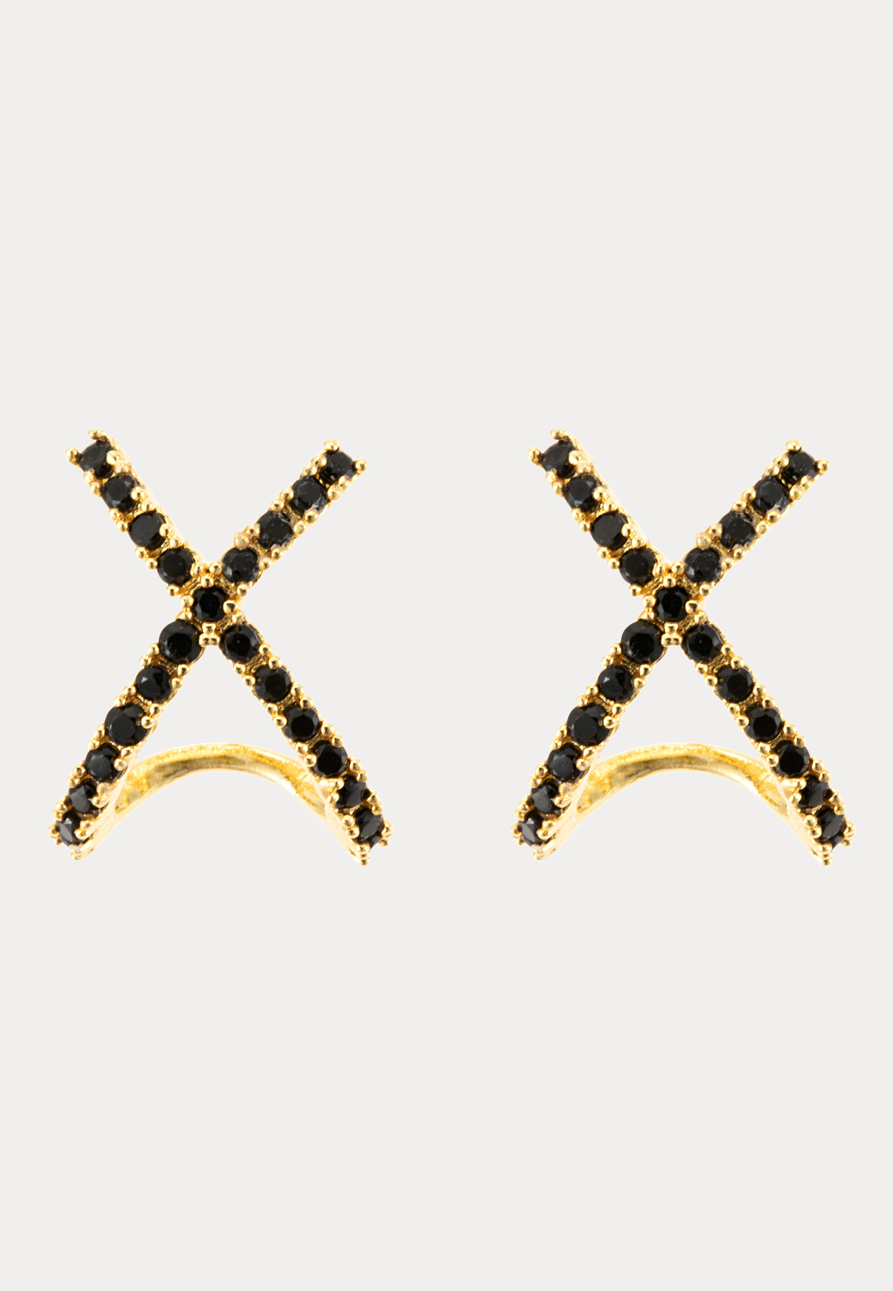 Cross Earring, Black Gold 2