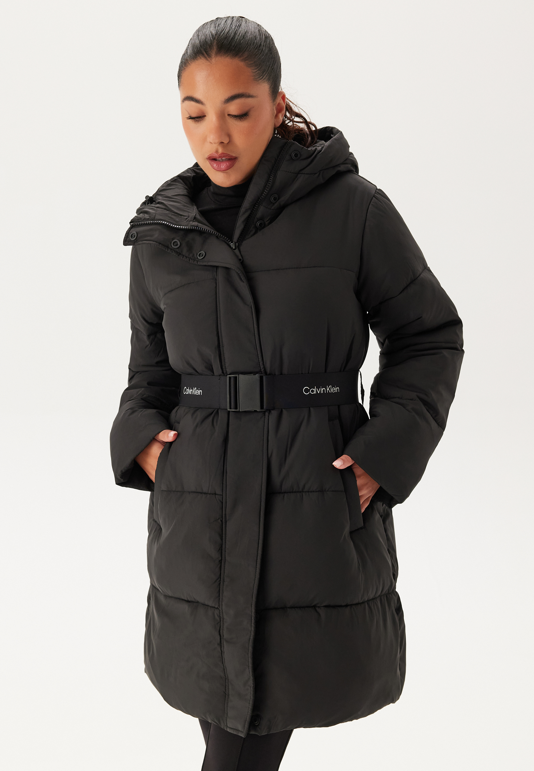 Logo Belt Long Puffer