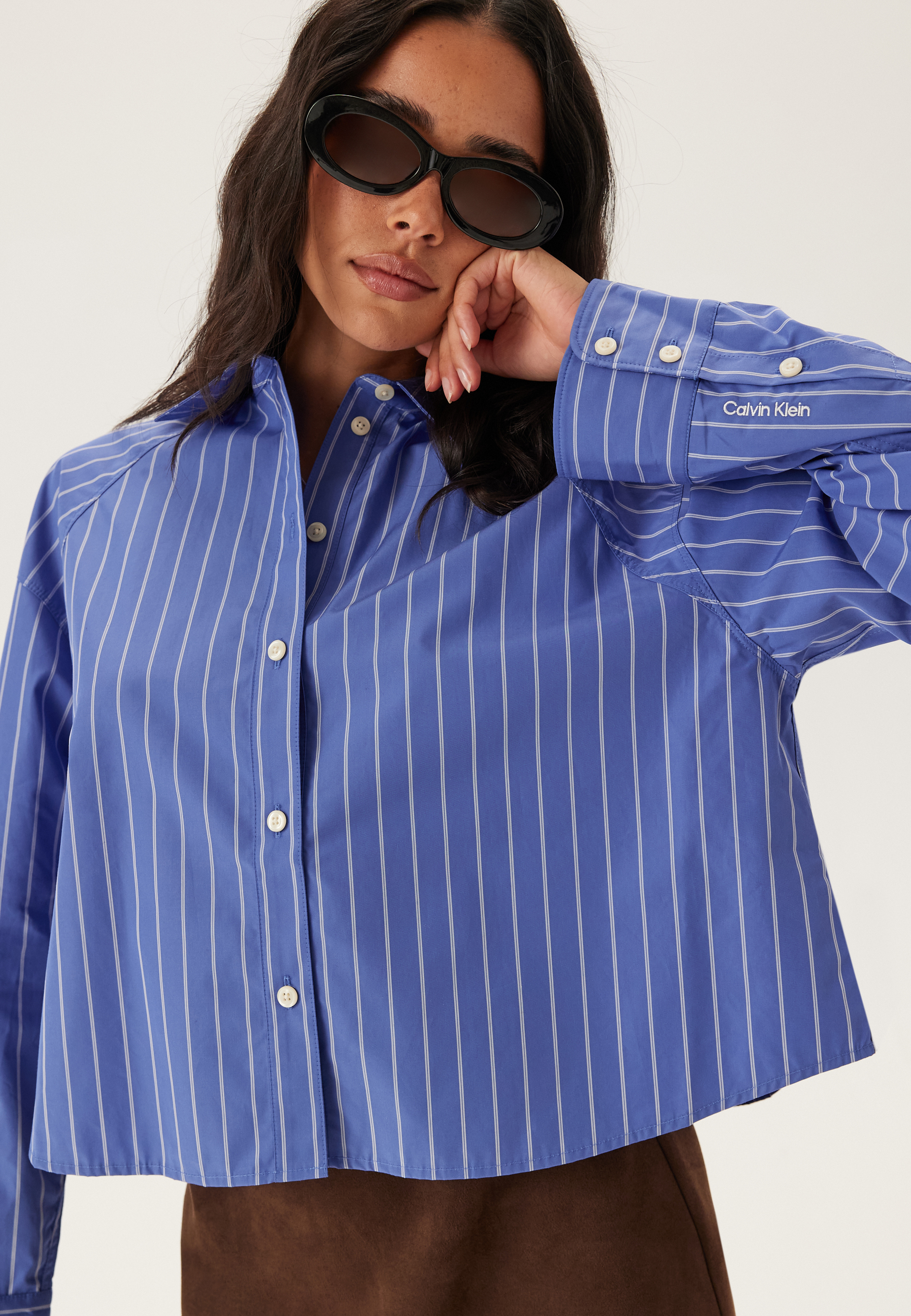Yd Stripe Boxy Cropped Shirt