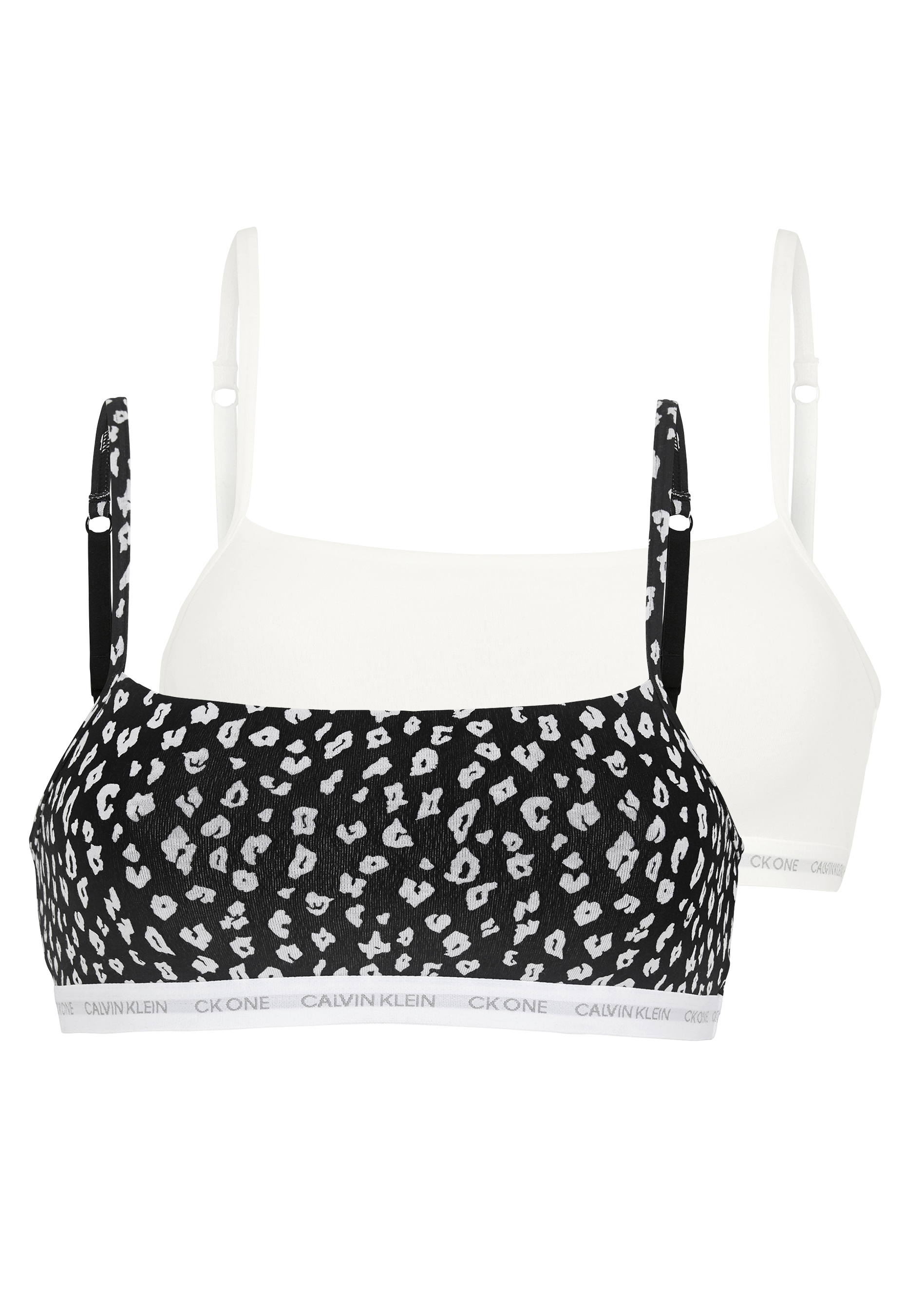 Alternativ bild 0 för Calvin Klein BH 2P One Cotton Unlined Bralette Svart/Vit X-Large Dam