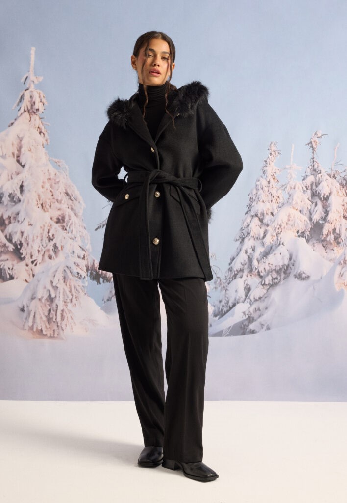 Hooded Wool Blend Coat 3