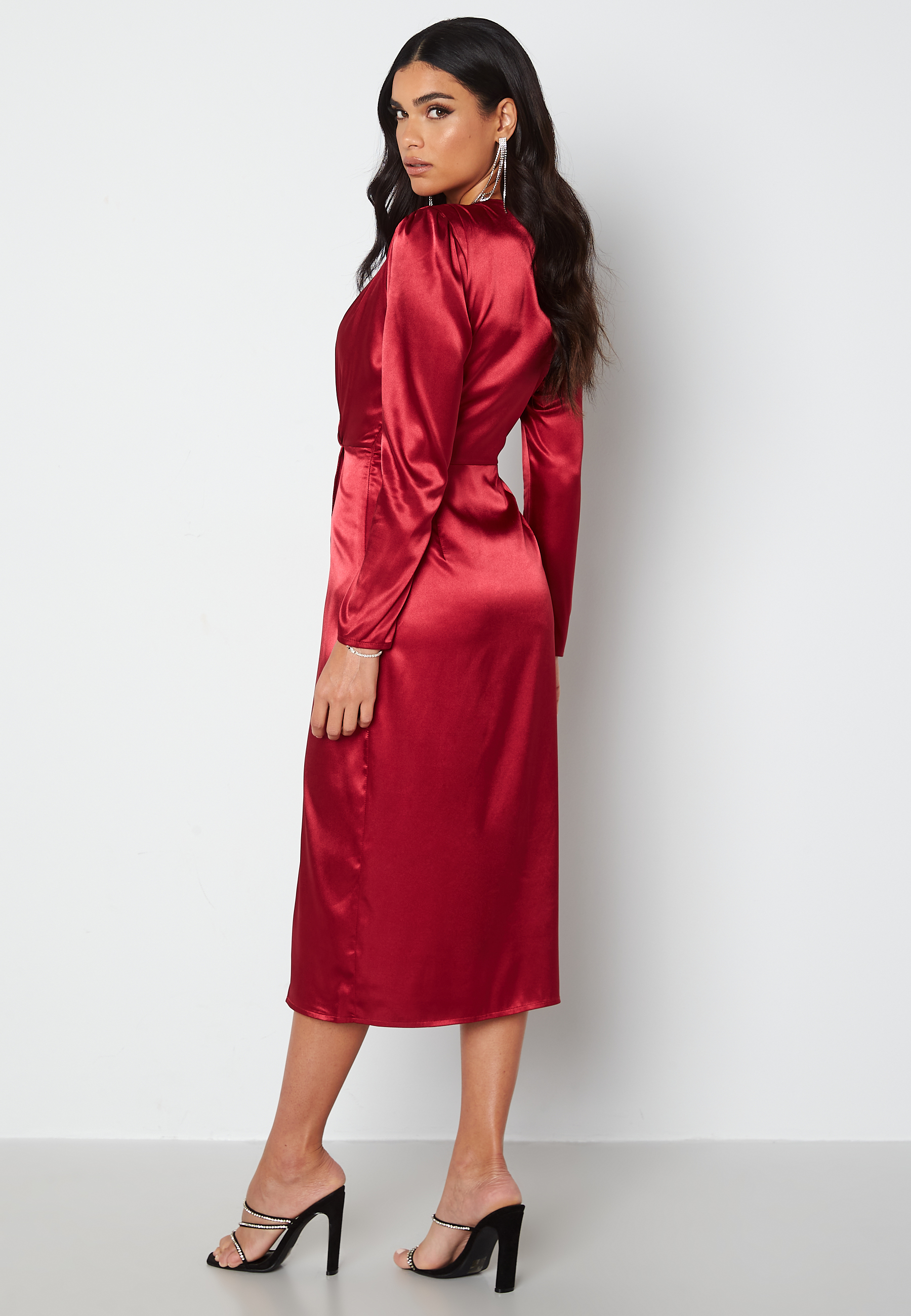Lucie Satin Draped Dress 2