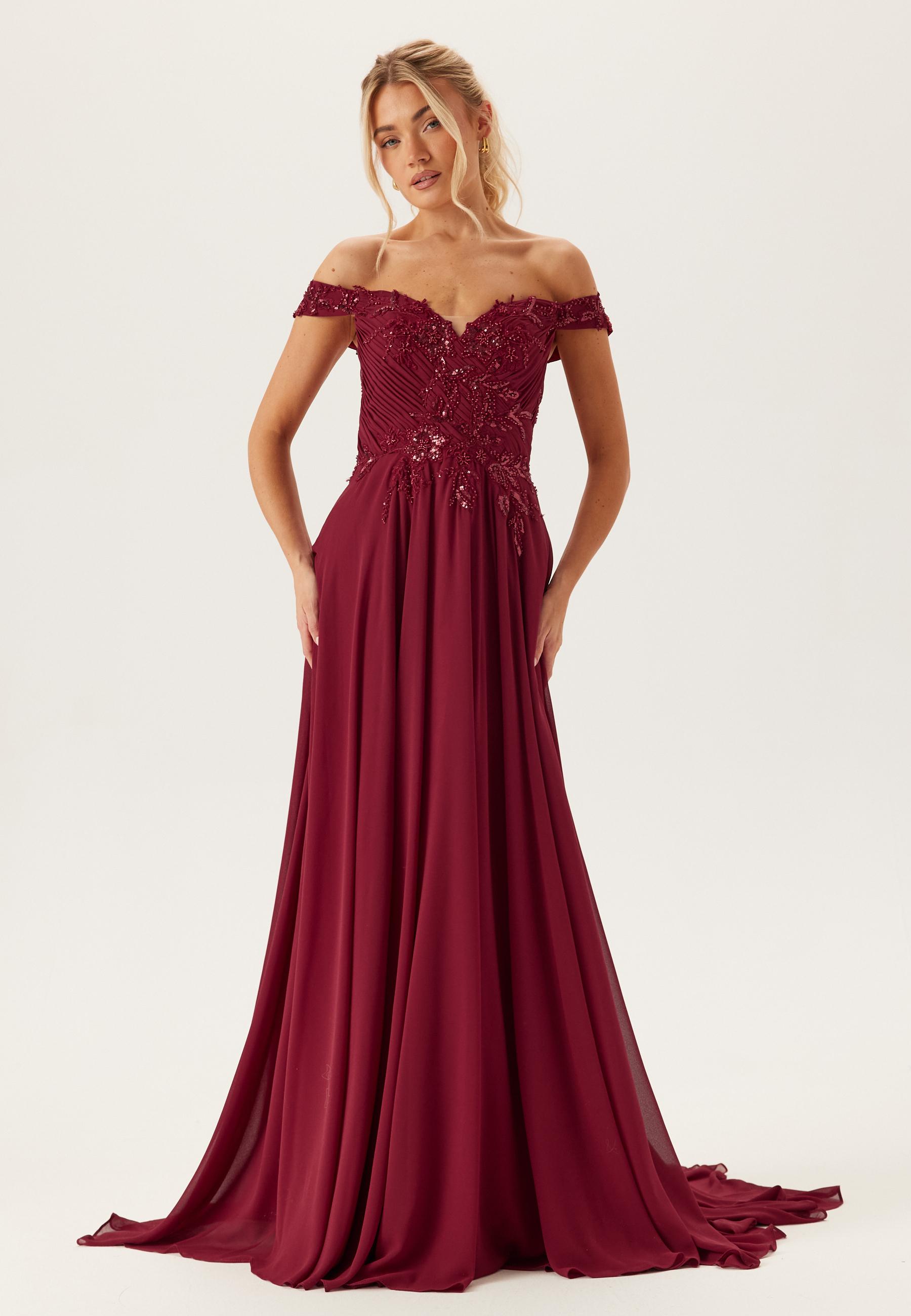 Chiffon Off Shoulder Evening Dress
