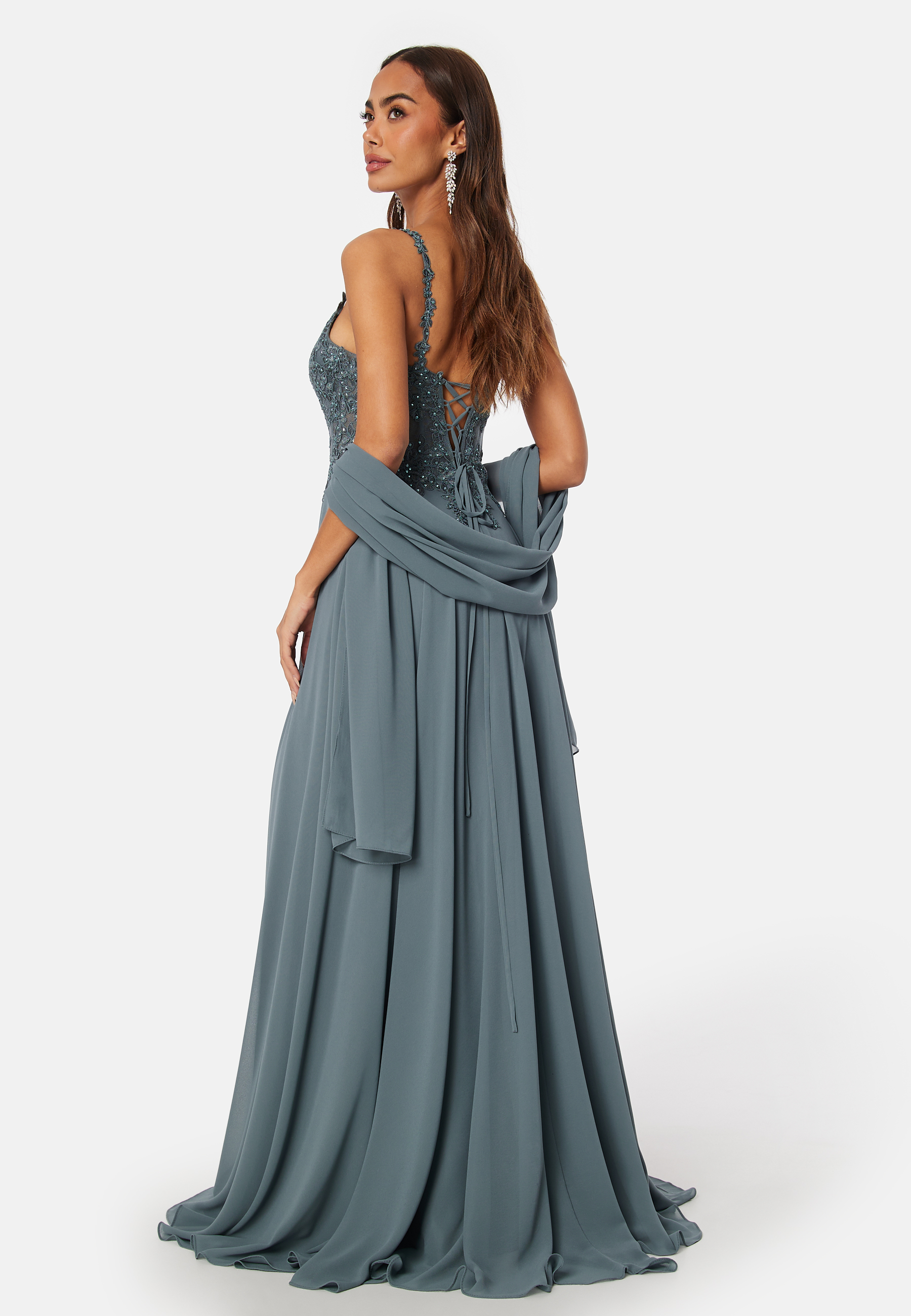 Chiffon Rhinestone Evening Dress 3