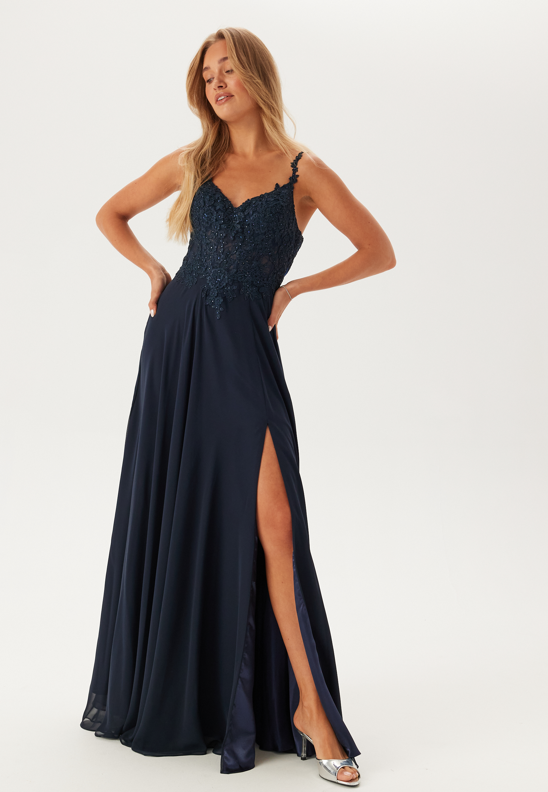 Chiffon Rhinestone Evening Dress 3