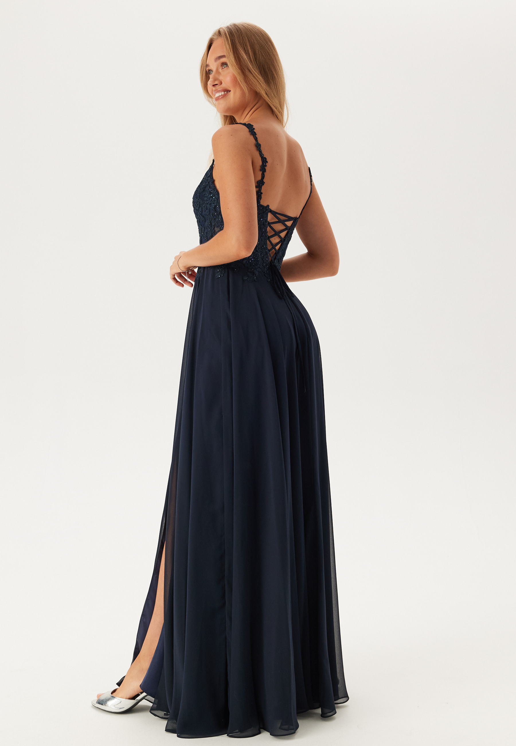Chiffon Rhinestone Evening Dress 4