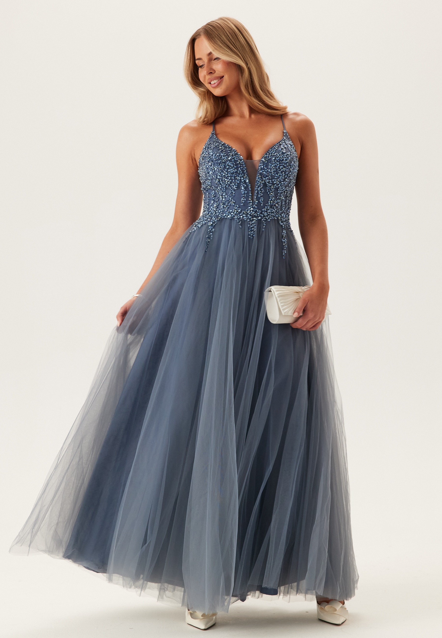 Tulle Back Lacing Evening Dress