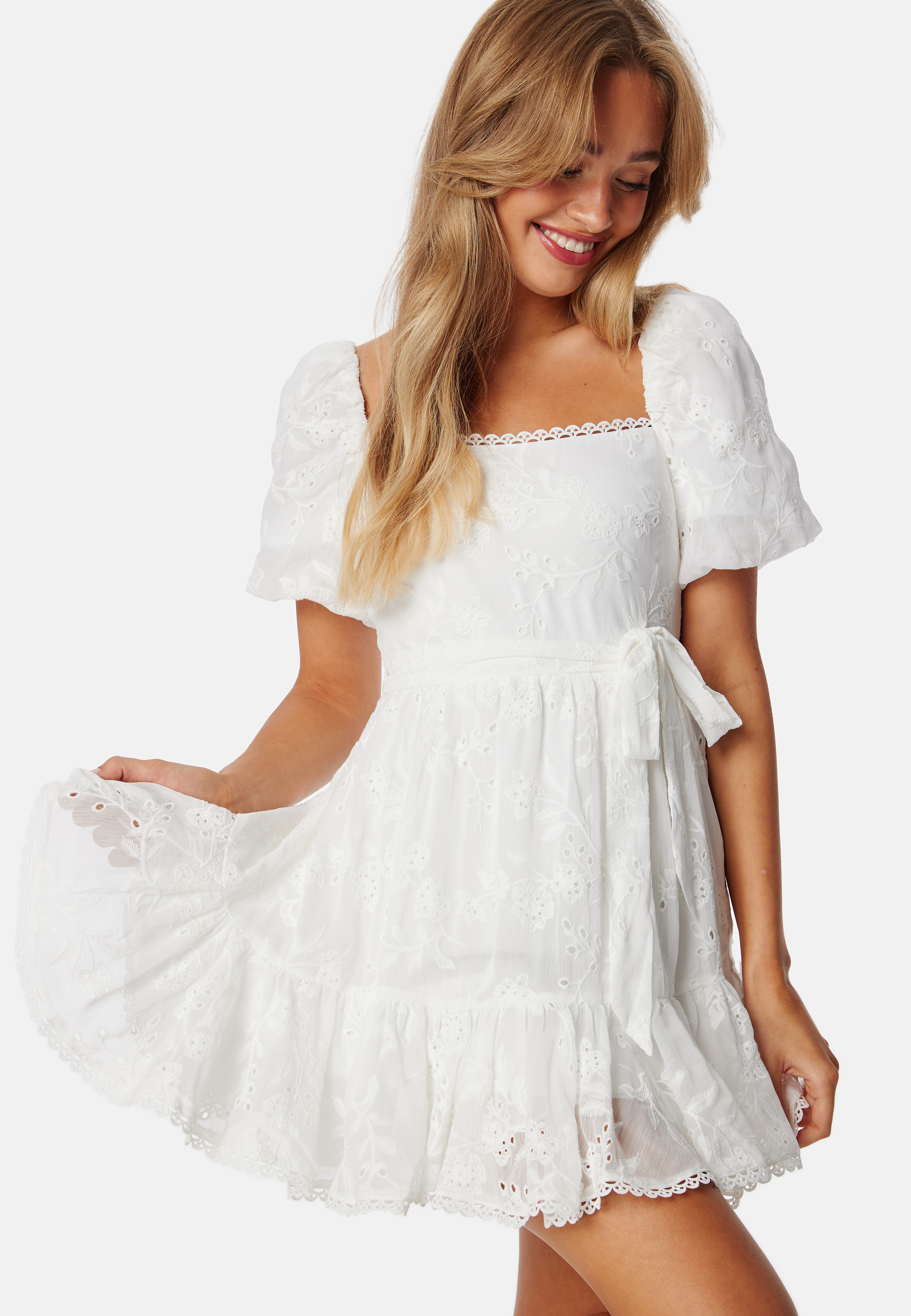 Charlize Embroidered Mini Dress