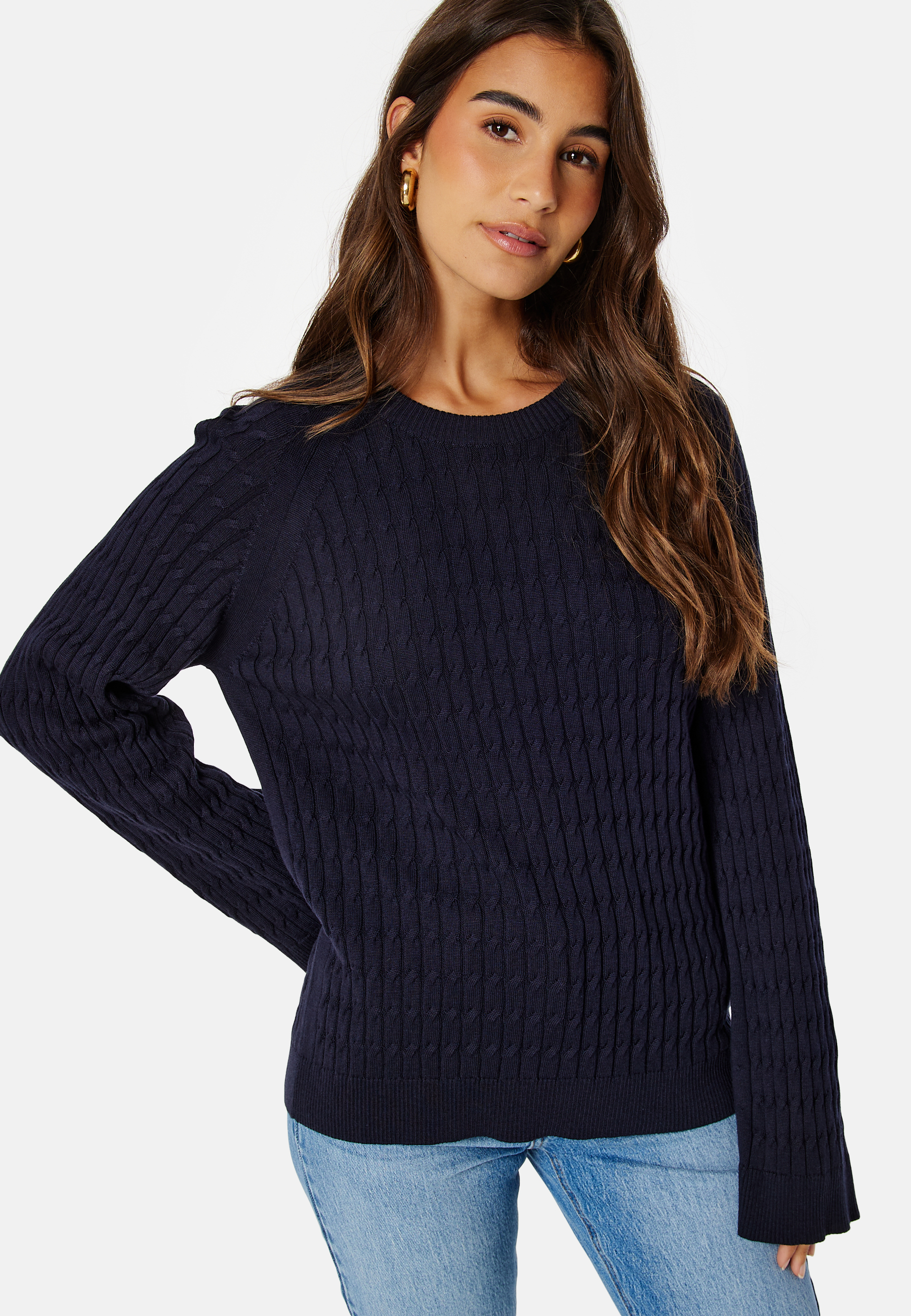 Cable Knit C-Neck