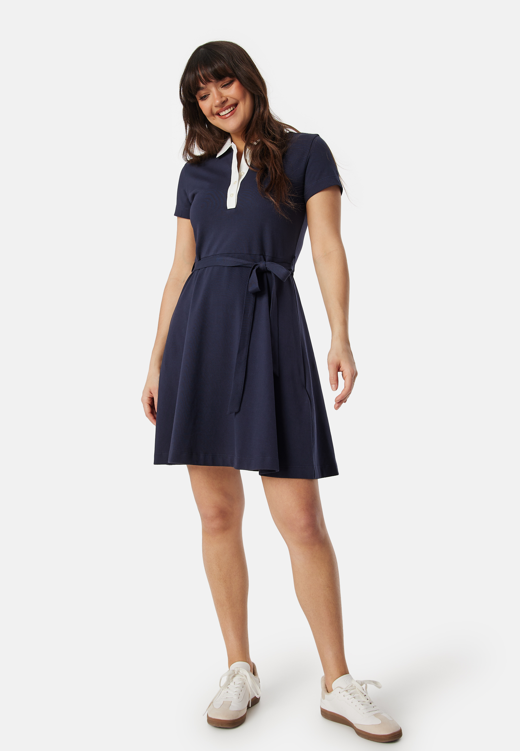 Contrast Collar Pique Dress 2