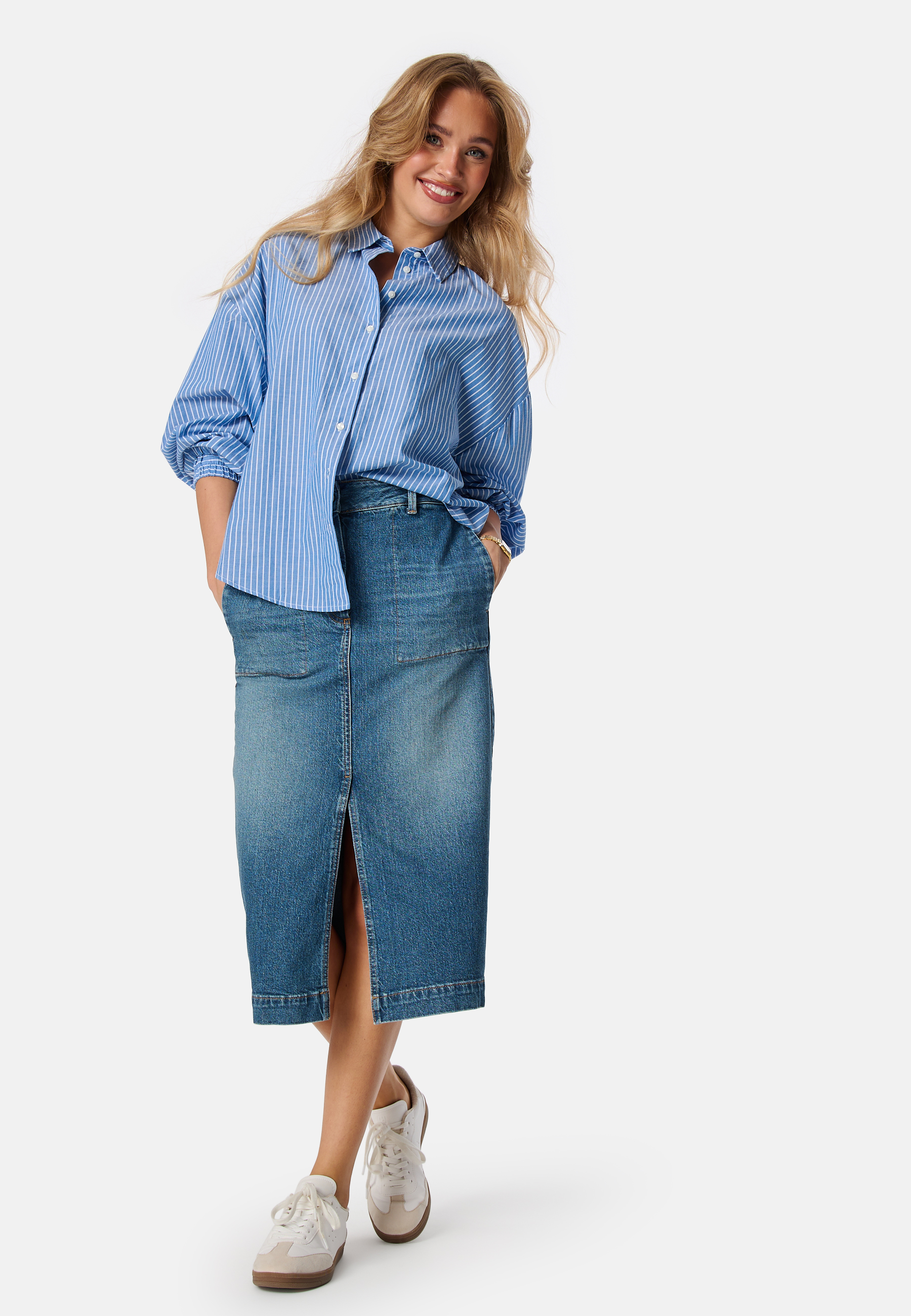 Denim Slit Skirt 2