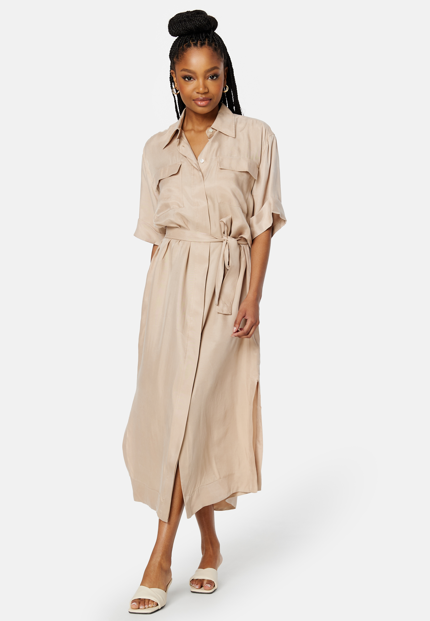 Flap Pocket Shirt Dress 2