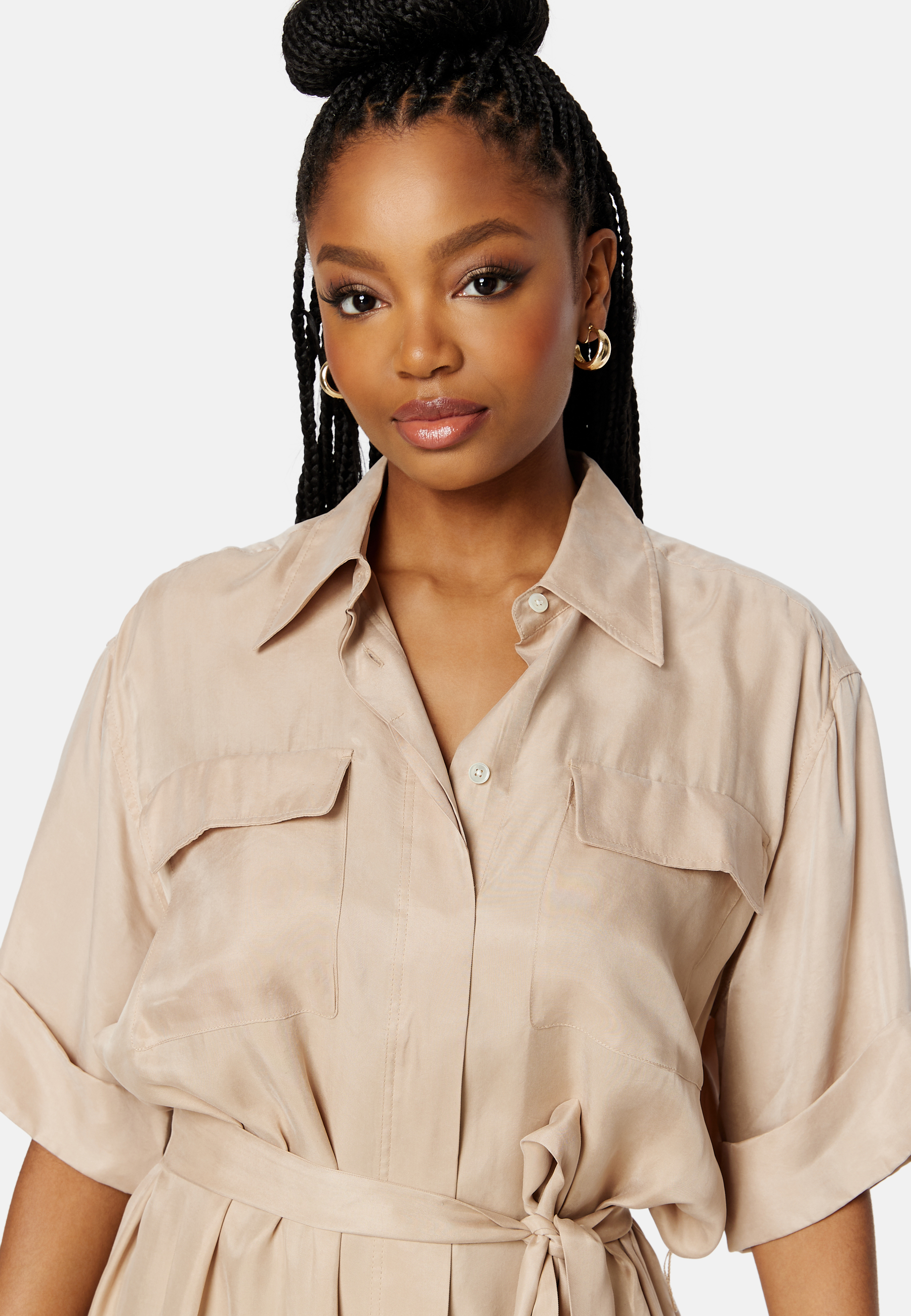 Flap Pocket Shirt Dress 4