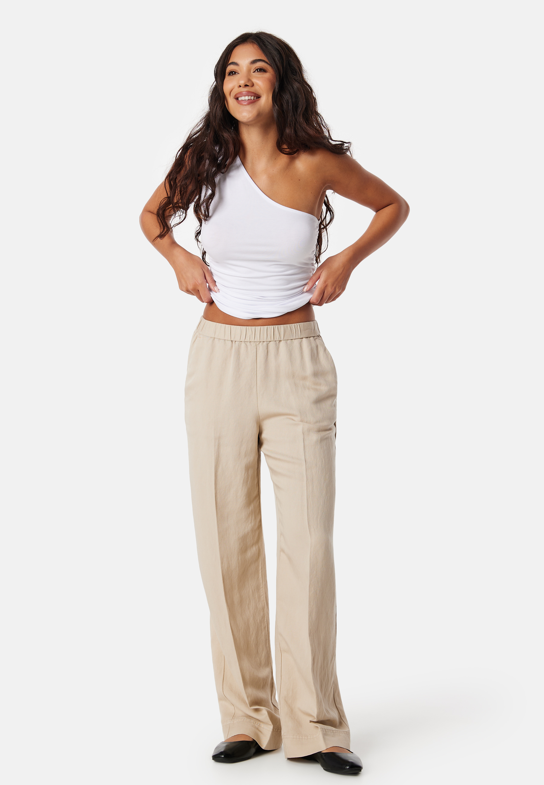 Linen Blend Pull On Pants 2