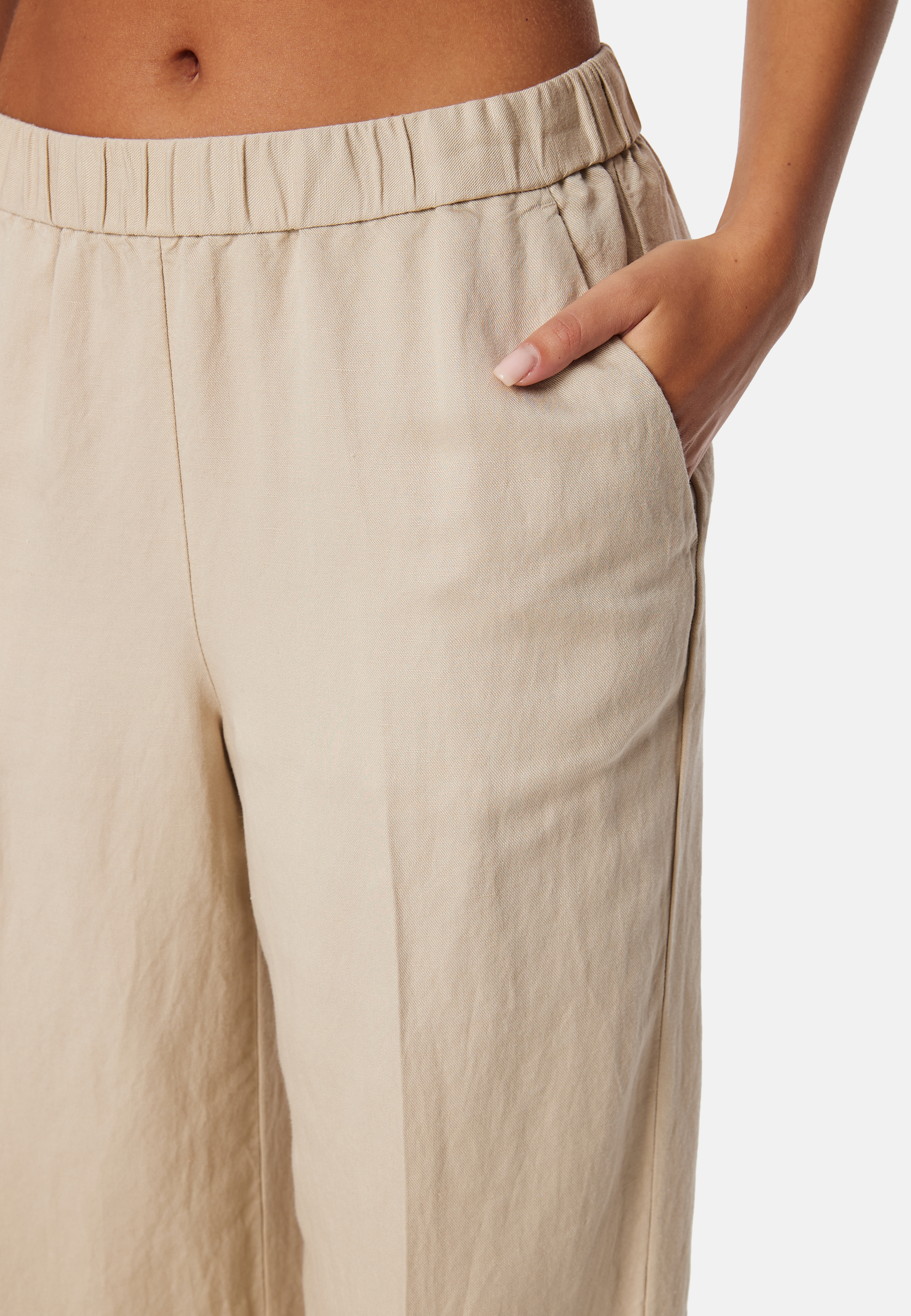 Linen Blend Pull On Pants 3