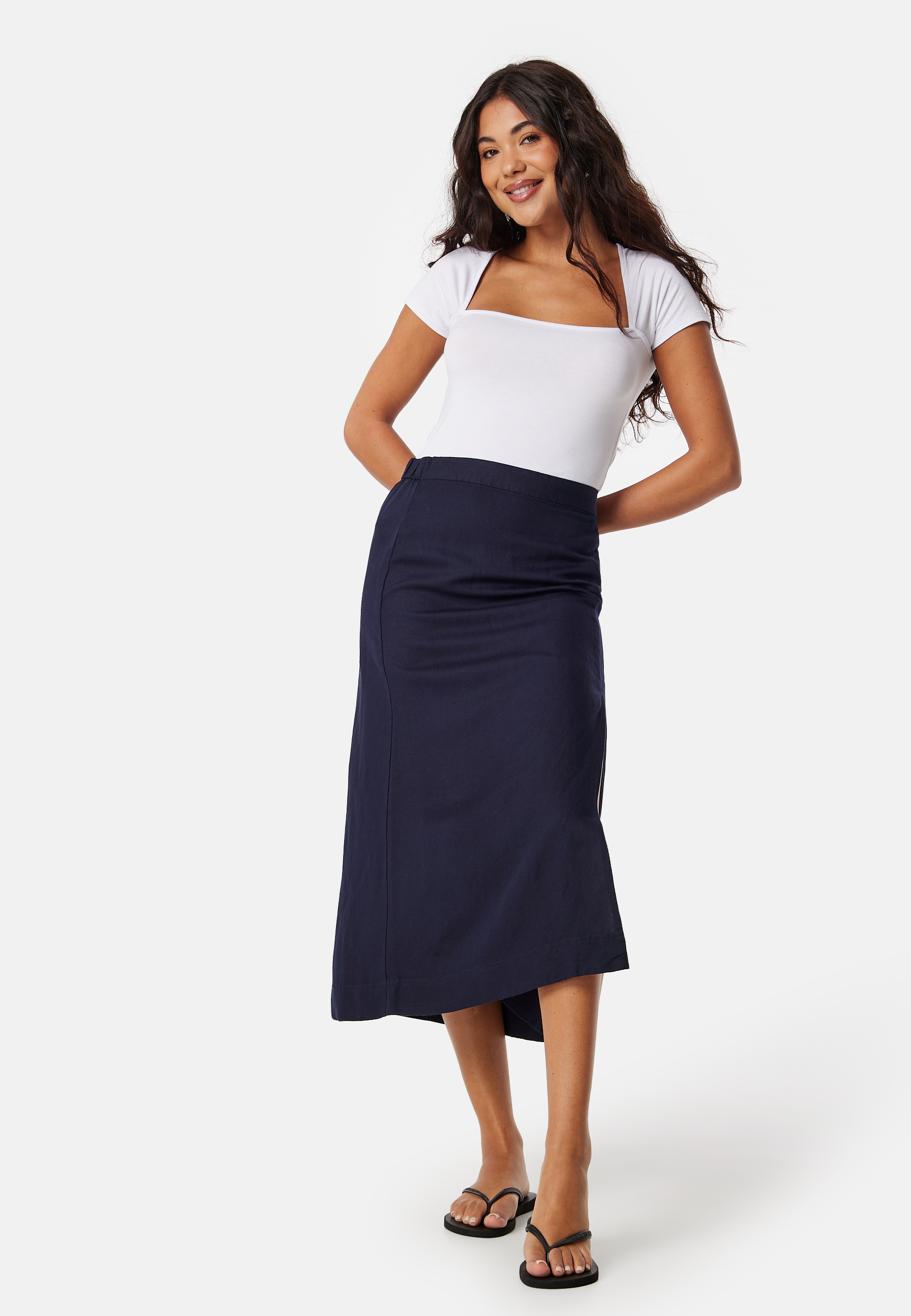Midi Linen Blend Skirt 2