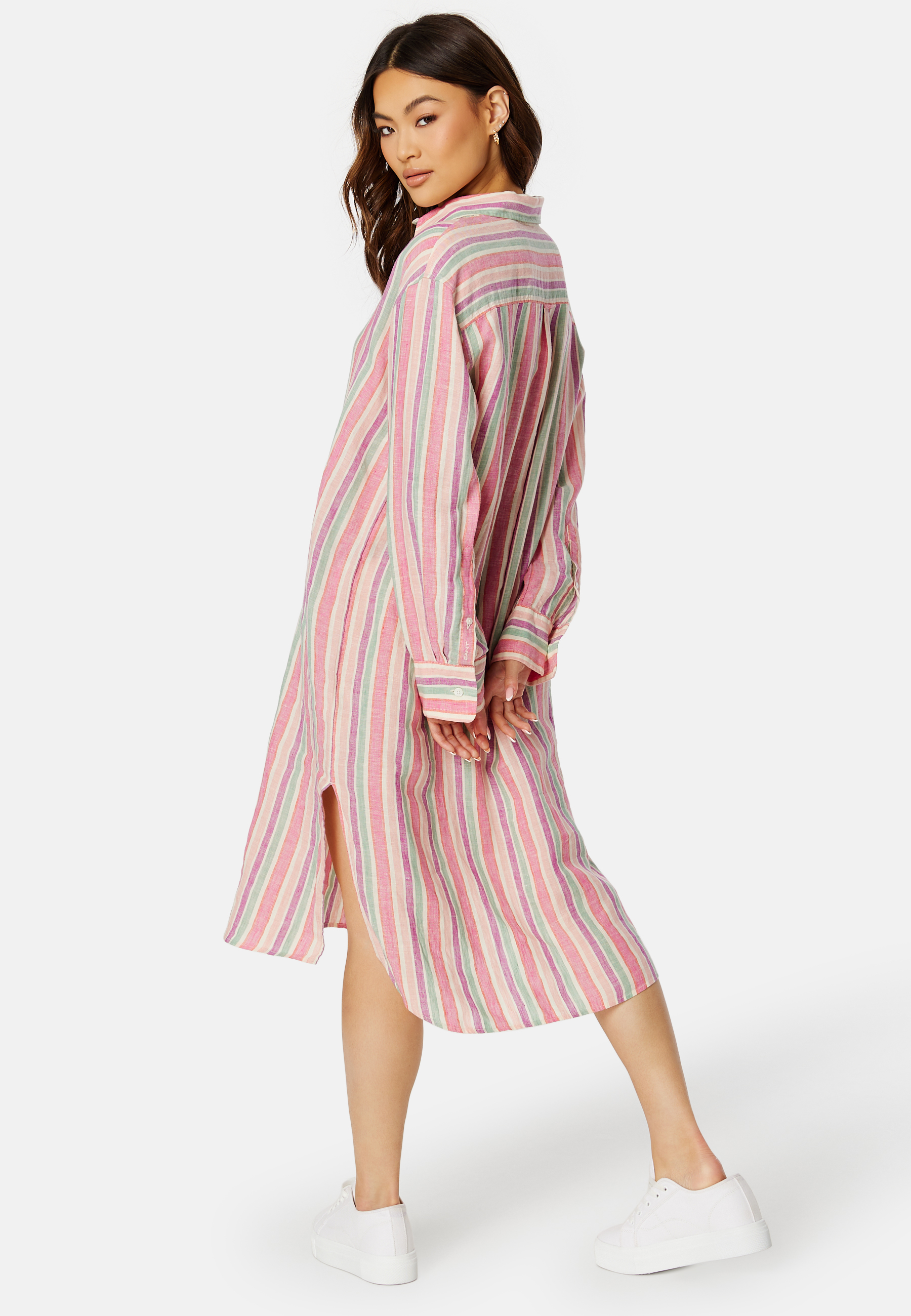 Multistrip Linen Shirt Dress 2
