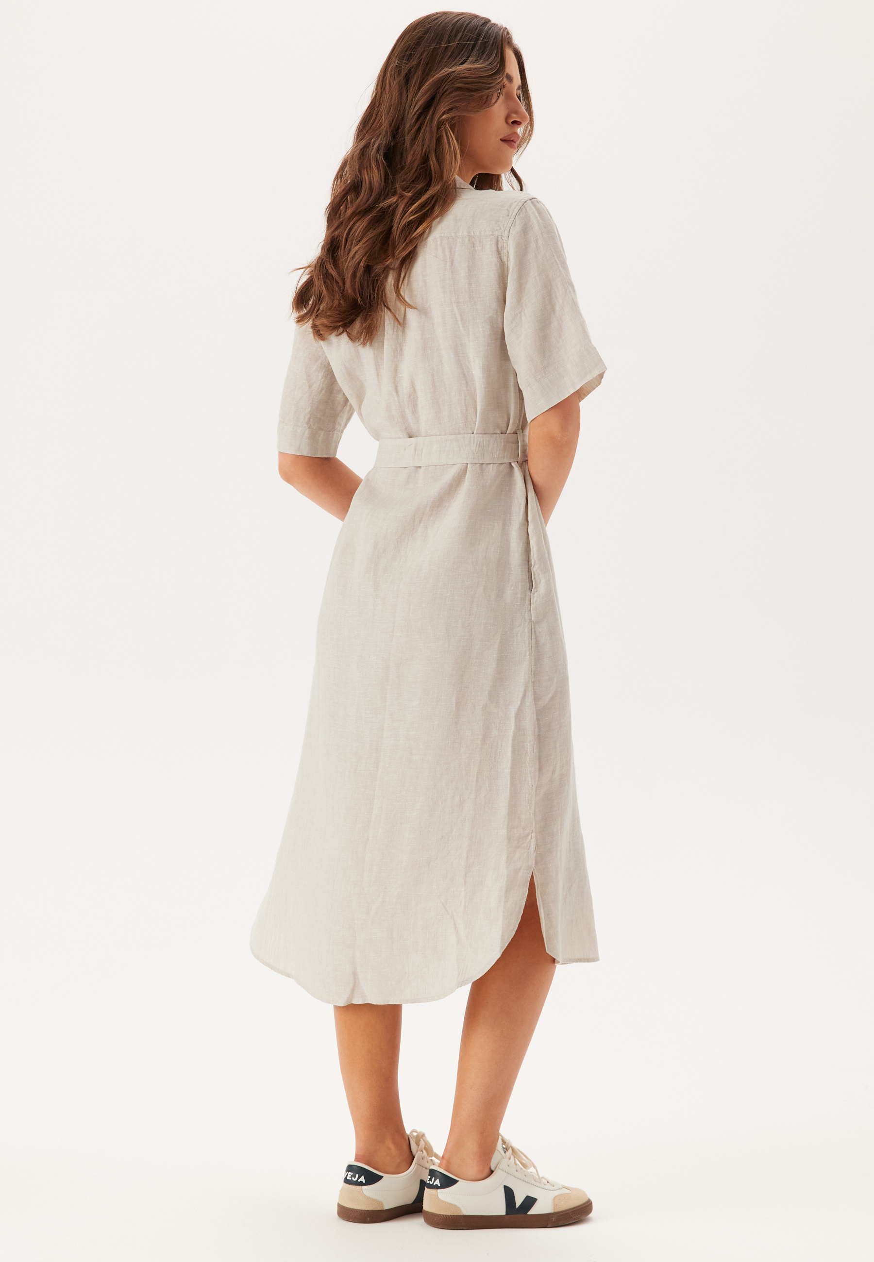 Reg Linen Ss Shirt Dress 2