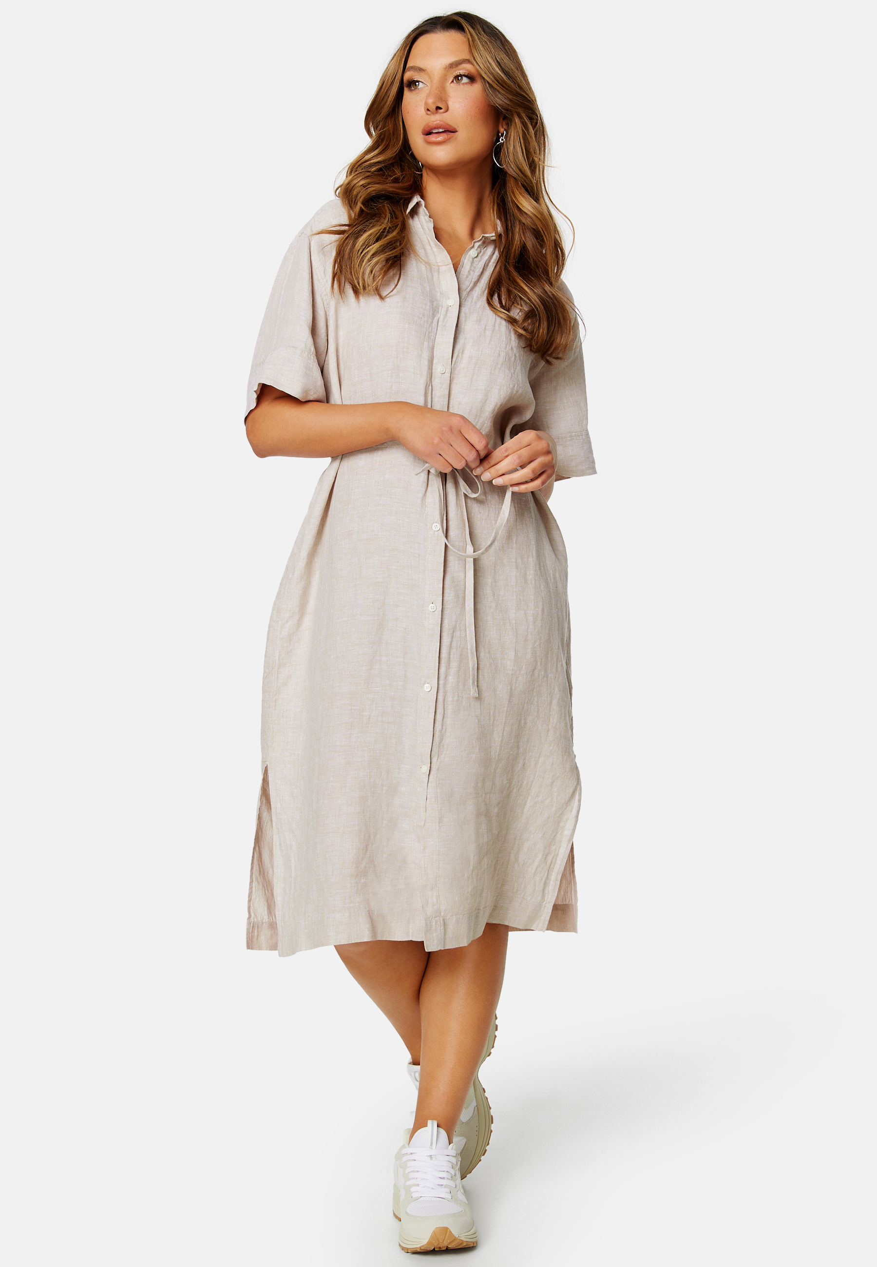 Relaxed Linen Shirt Dress 3