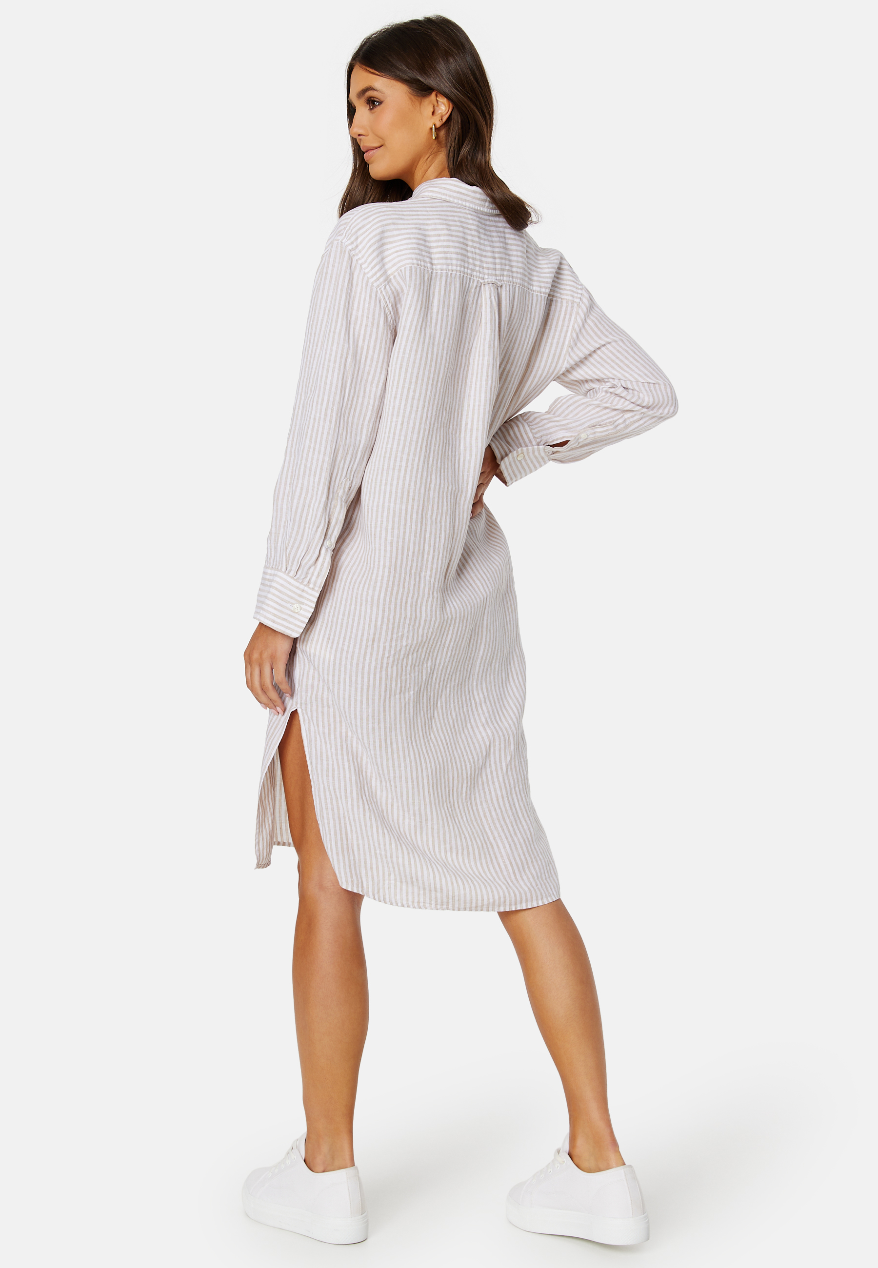 Striped Linen Shirt Dress 3