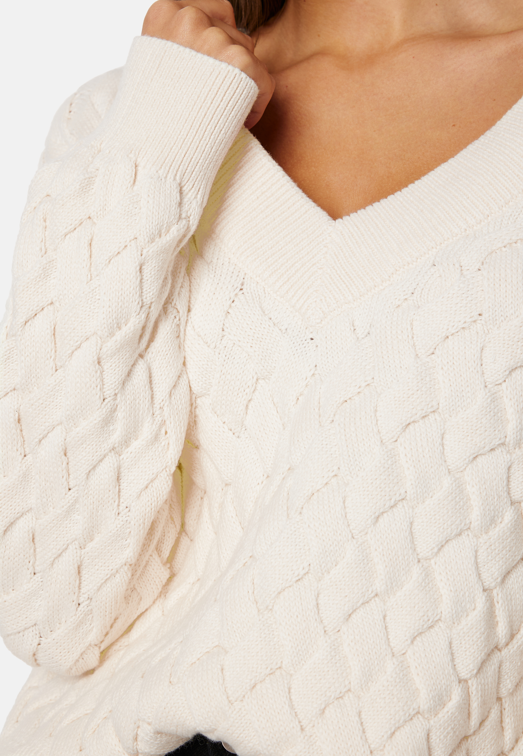 Textured Cotton V-Neck Sweater 3