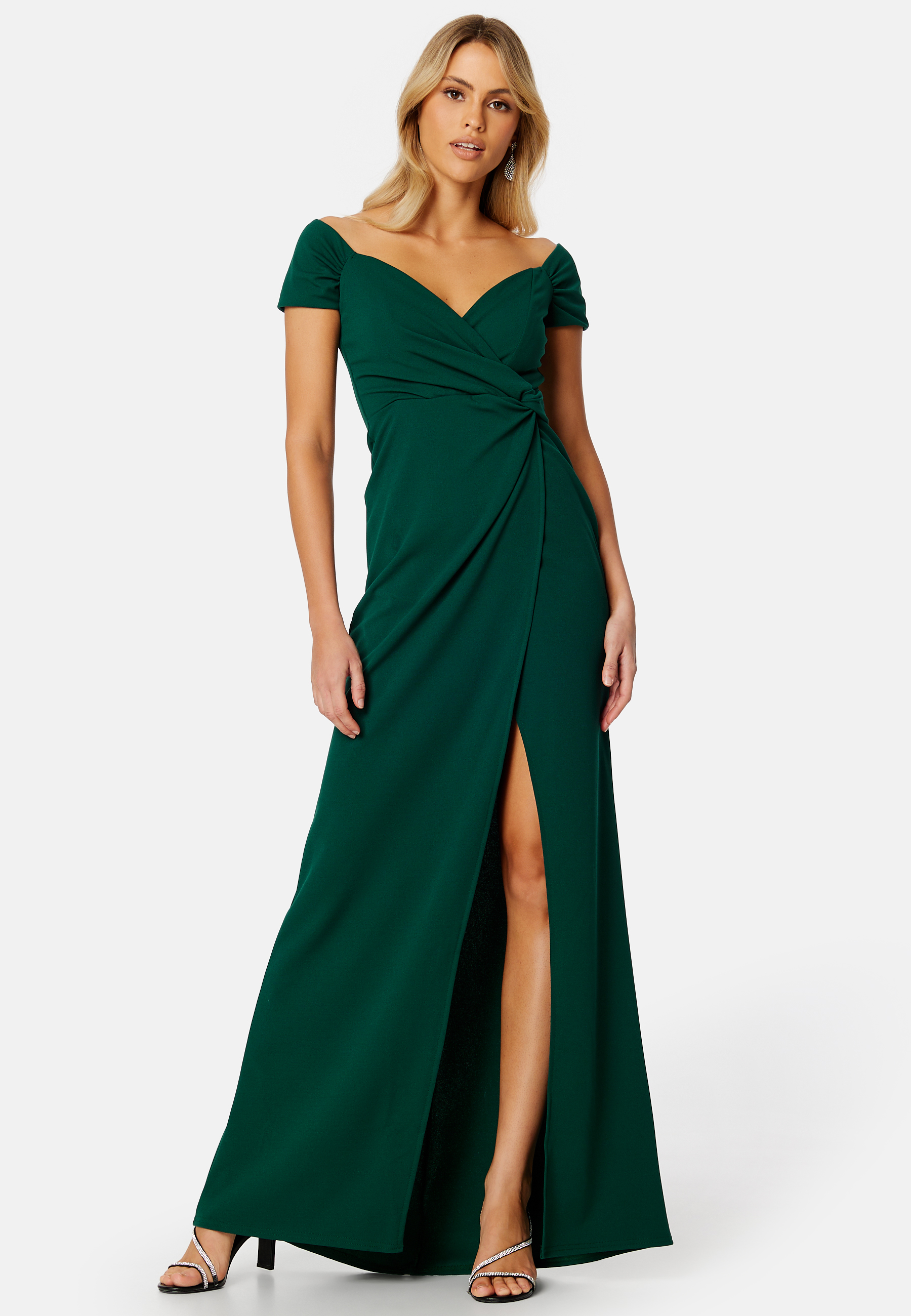 Image of Bardot Knot Front Maxi Dress