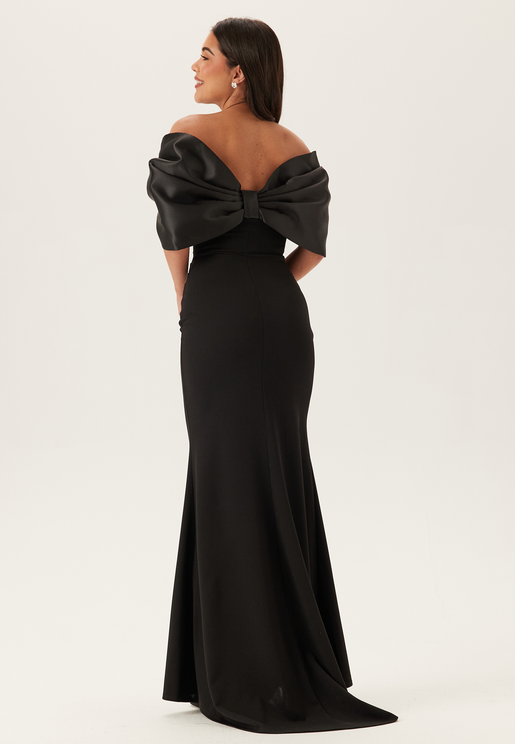 Bardot Satin Bow Back Maxi Dress