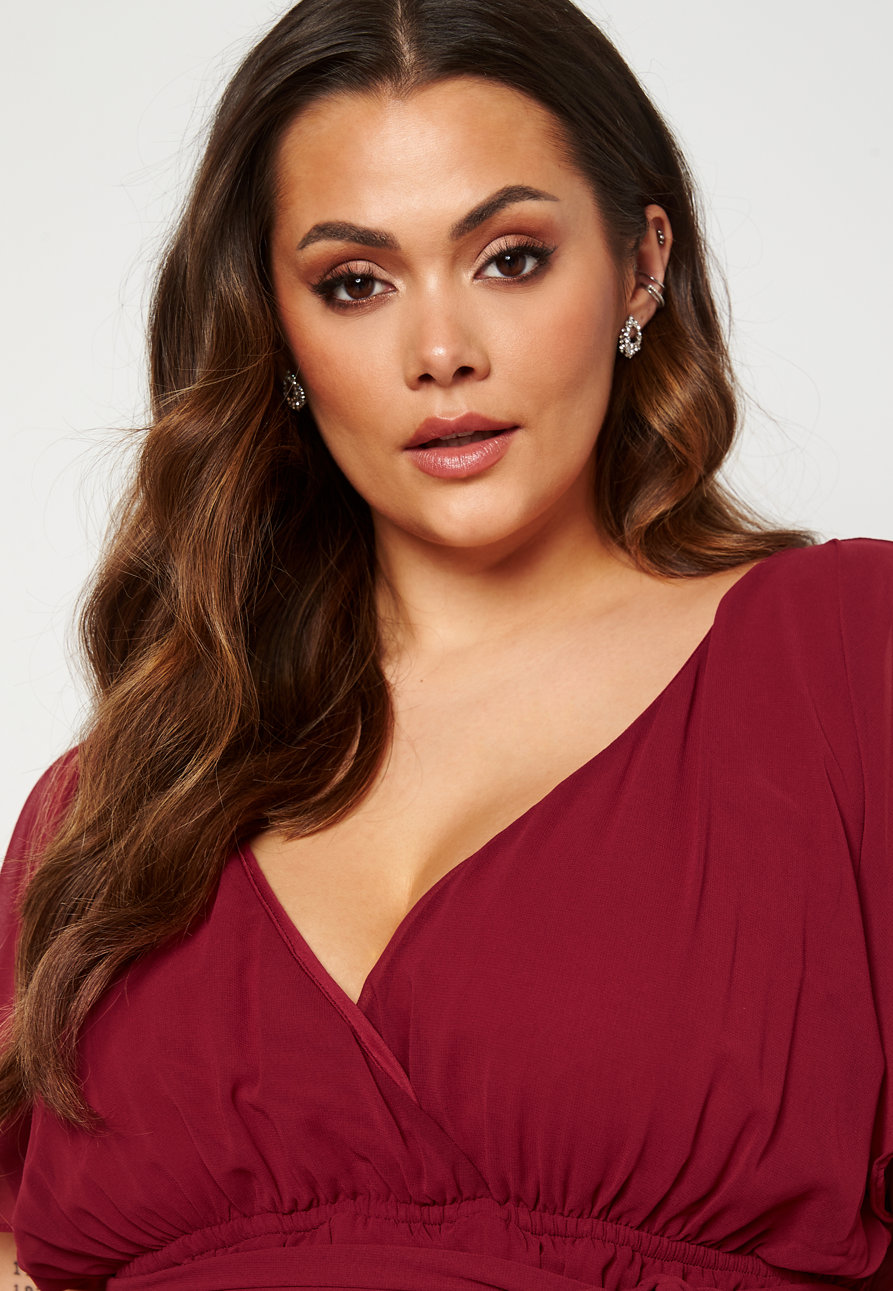Flutter Sleeve Chiffon Maxi Curve Dress 3