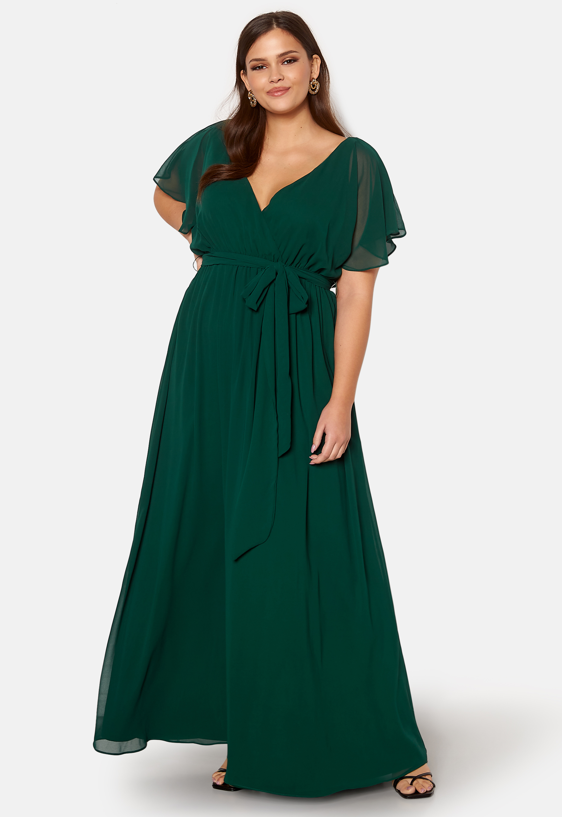 Flutter Sleeve Chiffon Maxi Curve Dress 3