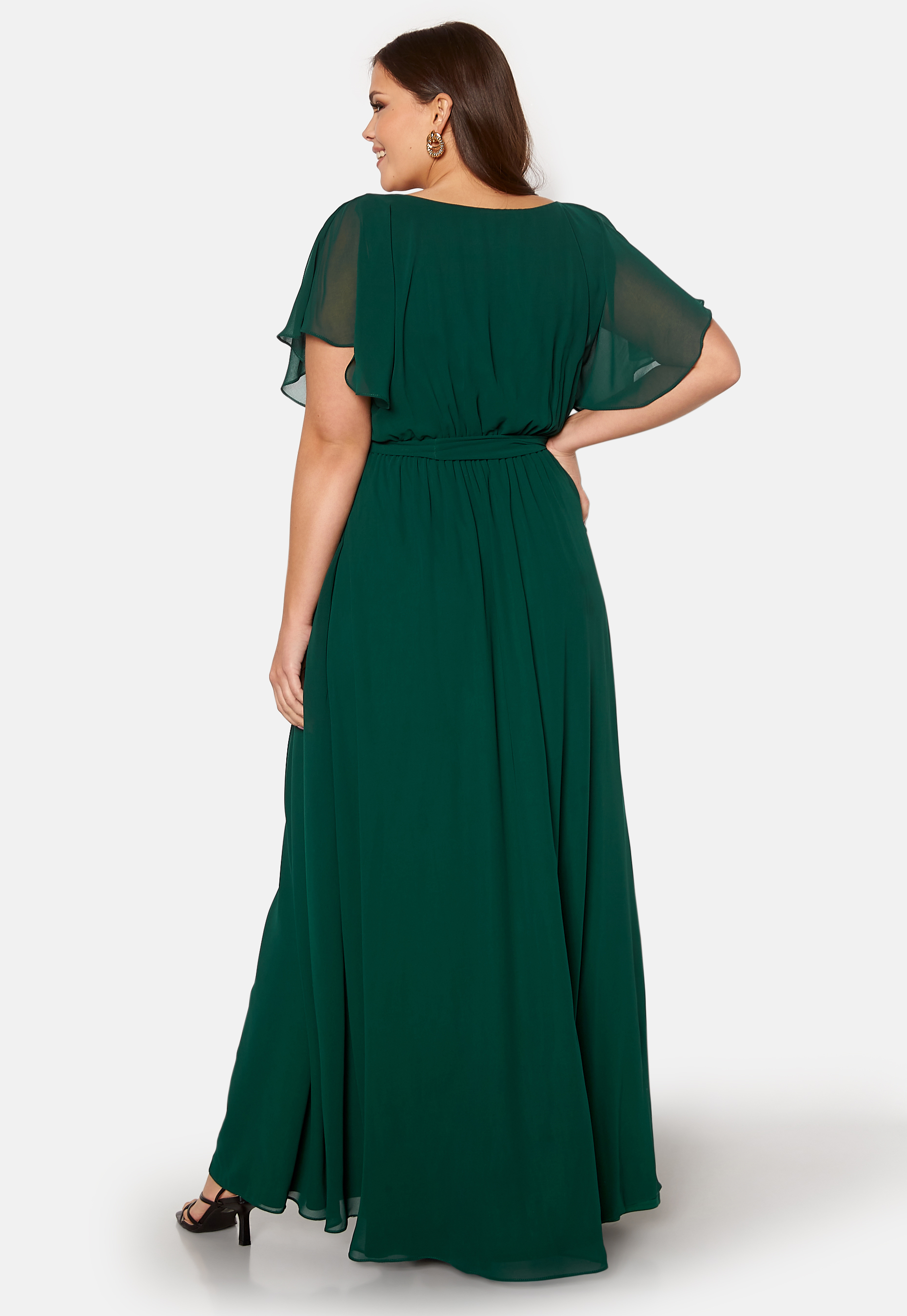 Flutter Sleeve Chiffon Maxi Curve Dress 4