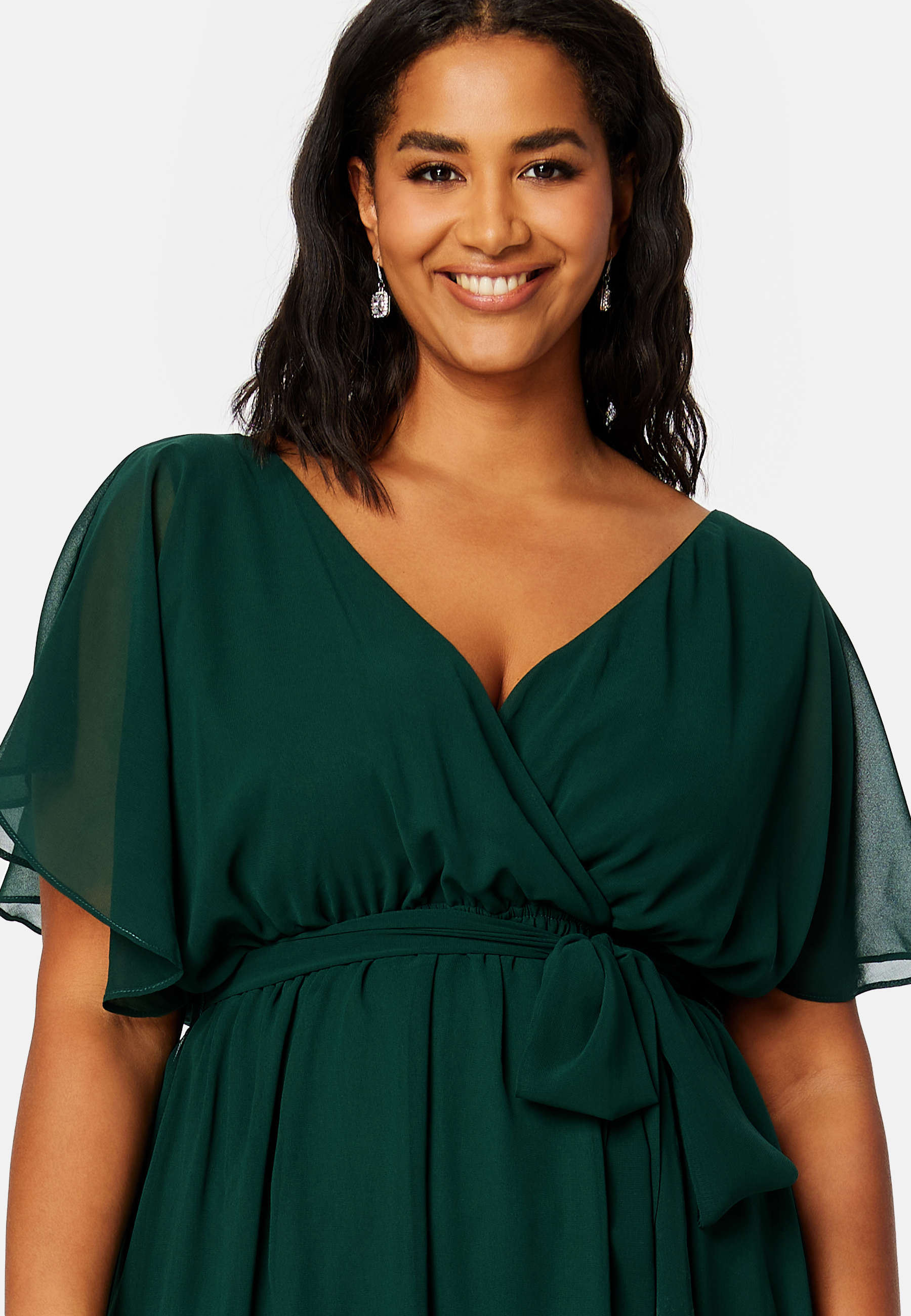 Flutter Sleeve Chiffon Midi Dress 3