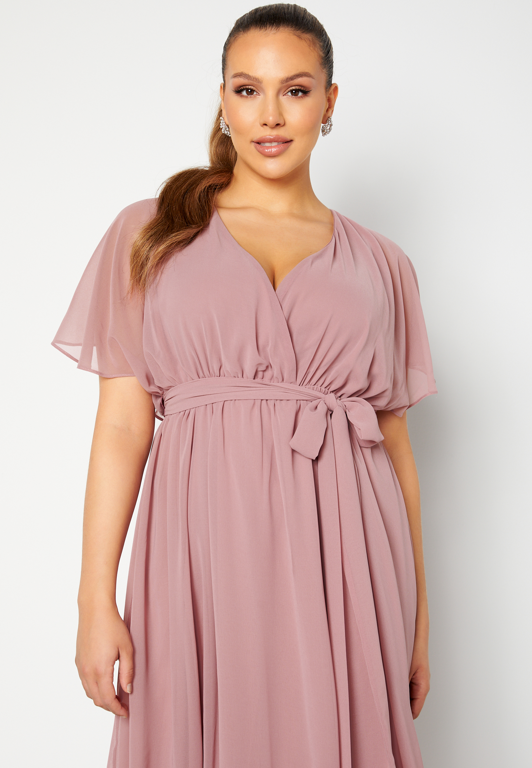 Flutter Sleeve Chiffon Midi Dress 2
