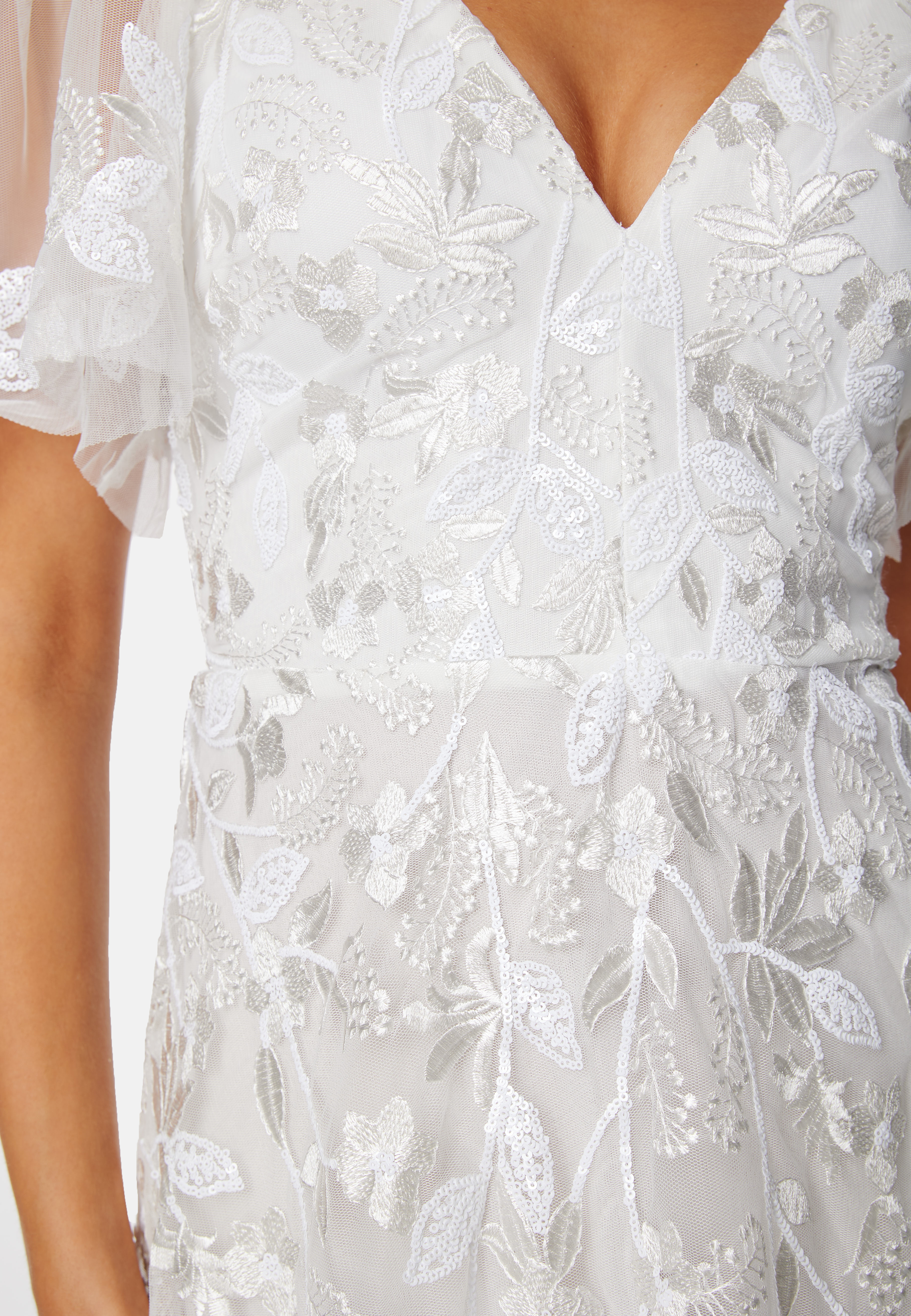Embroidered Flutter Maxi Dress 4