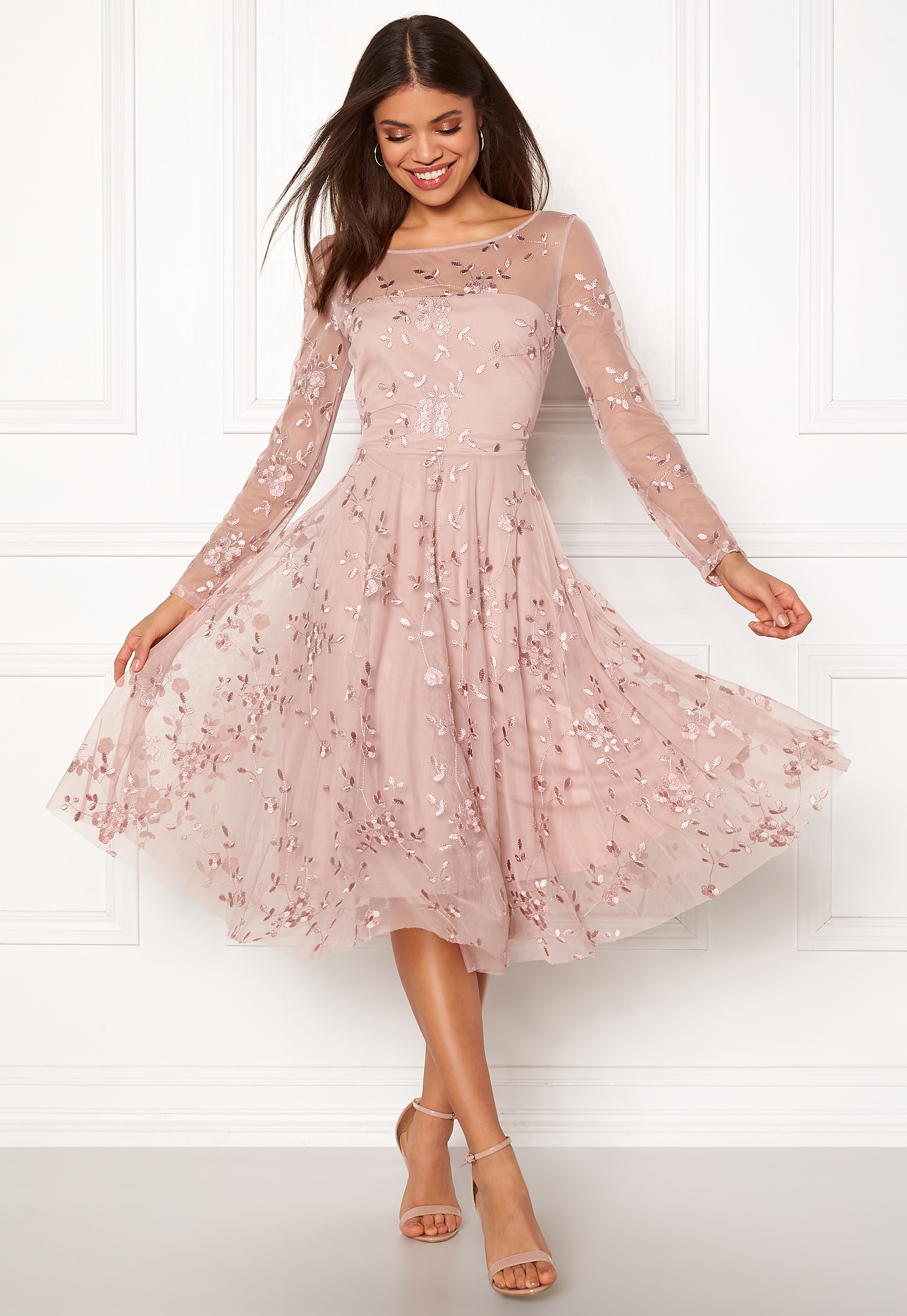 Embroidered Midi Dress