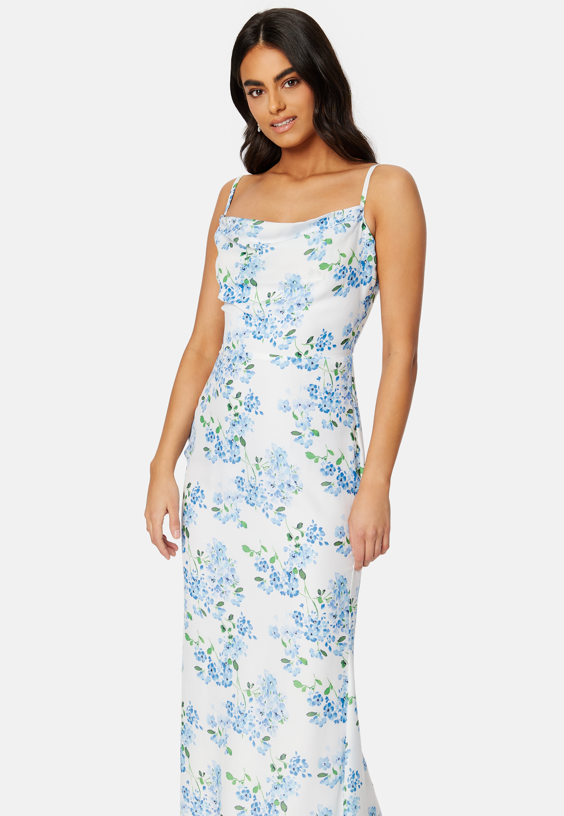 Floral Chiffon Cowl Neck Maxi Dress 2