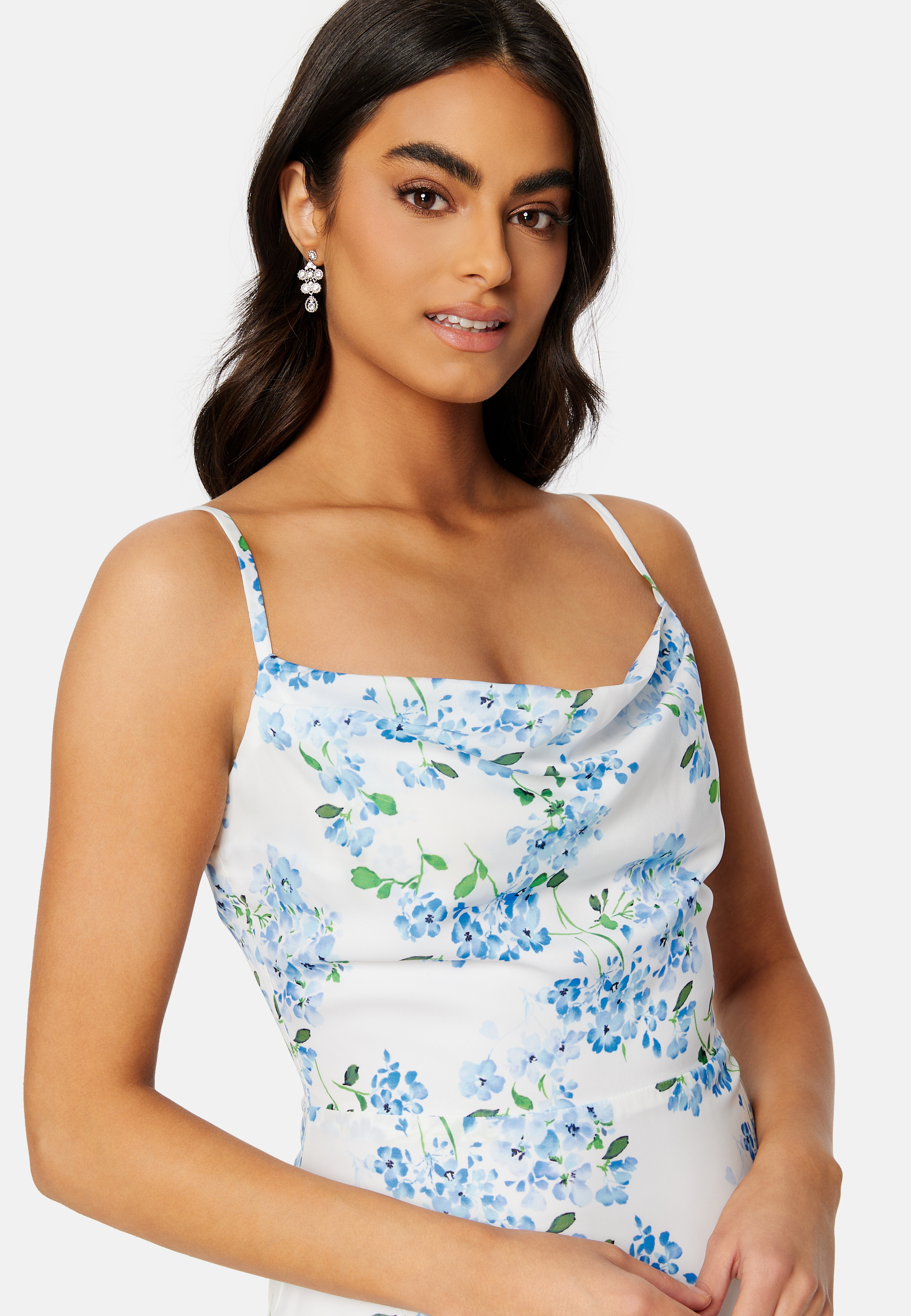 Floral Chiffon Cowl Neck Maxi Dress 3