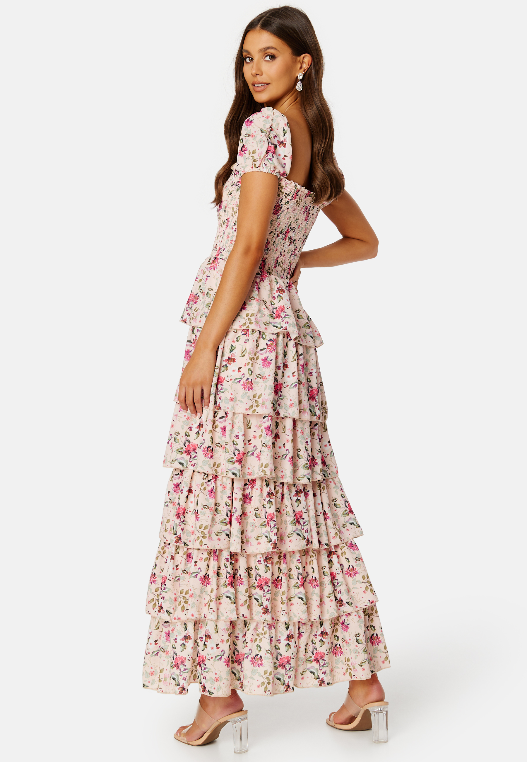 Floral Chiffon Tiered Smock Maxi Dress 2