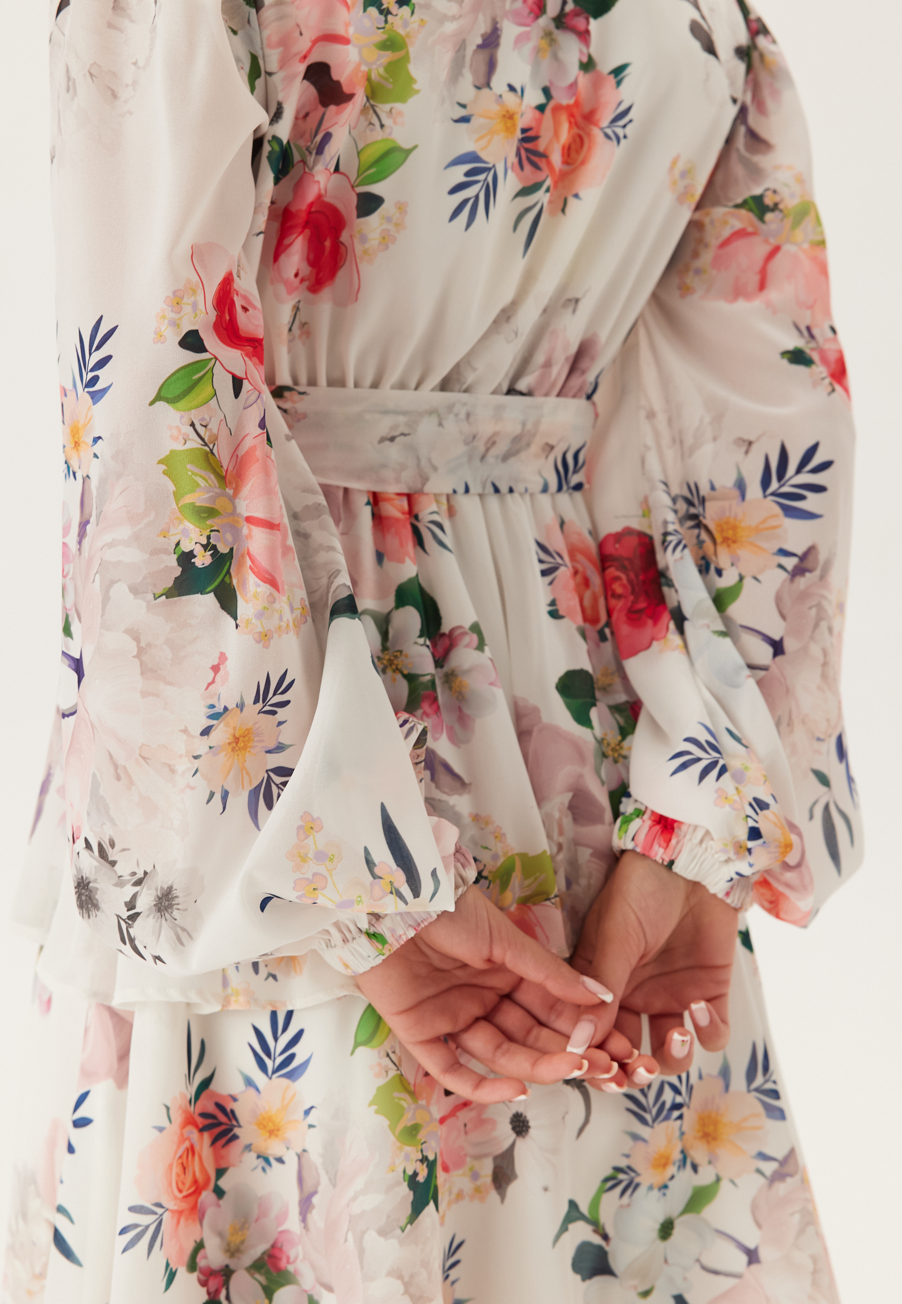 Floral Long Sleeve Tiered Skater Dress 4