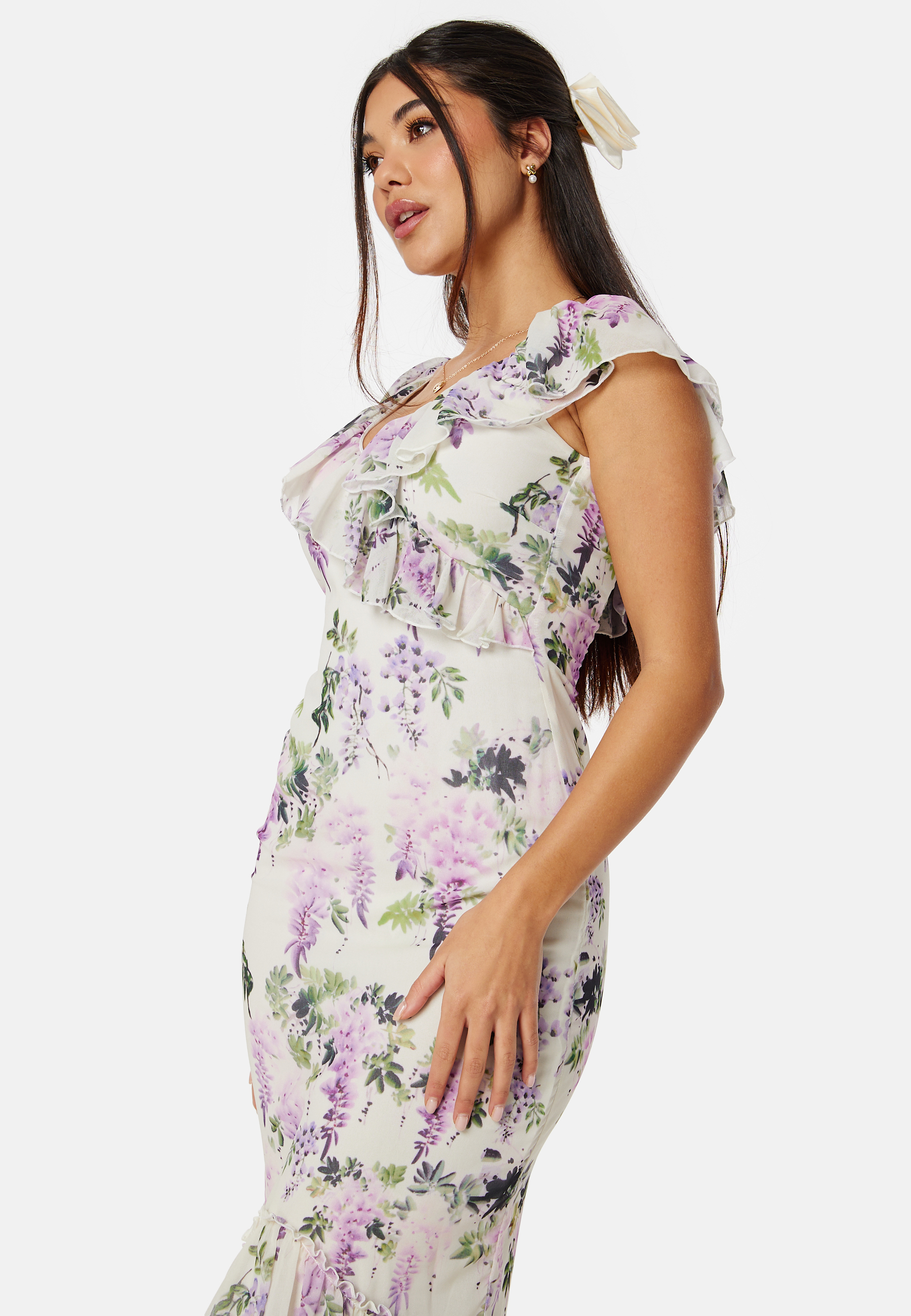 Floral Ruffle Hem Maxi Dress 2