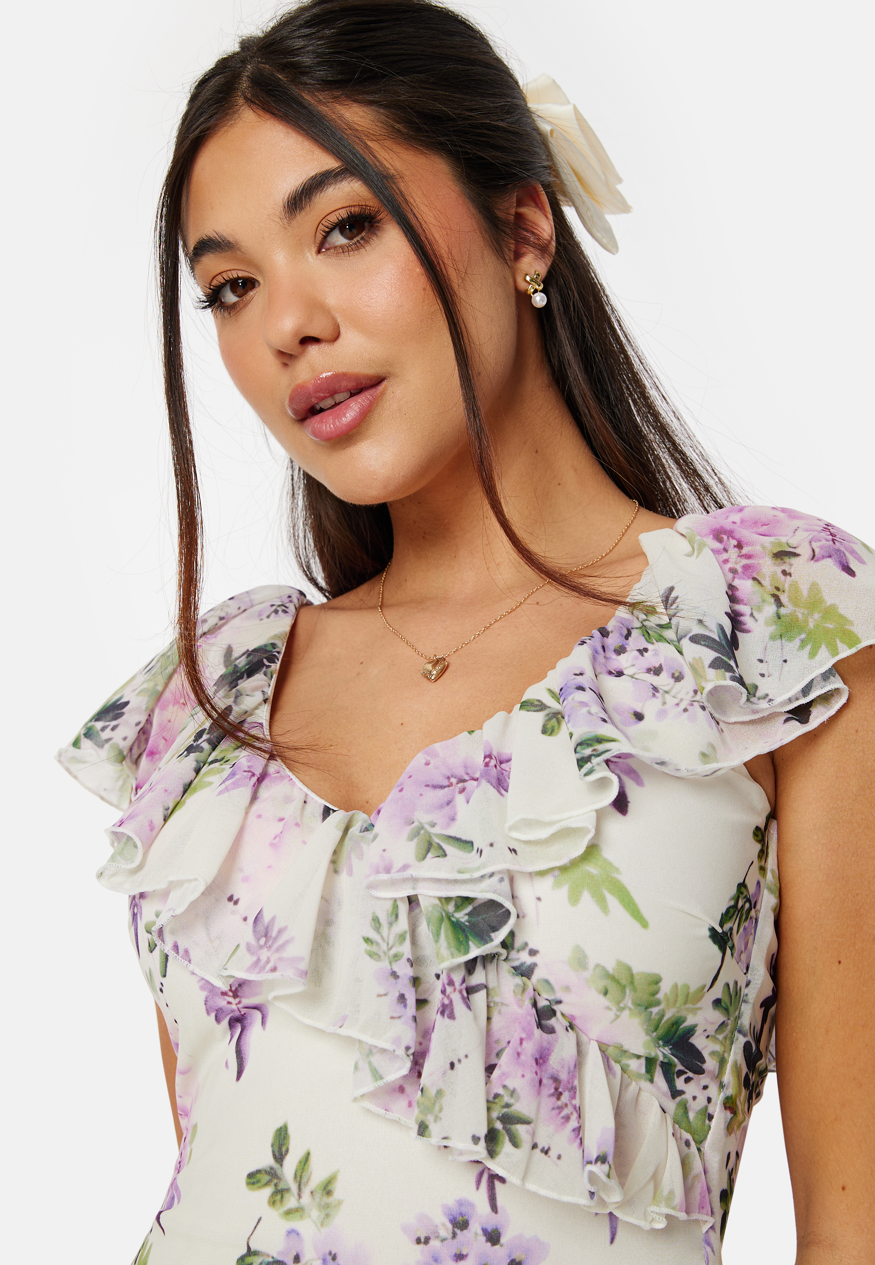 Floral Ruffle Hem Maxi Dress 3