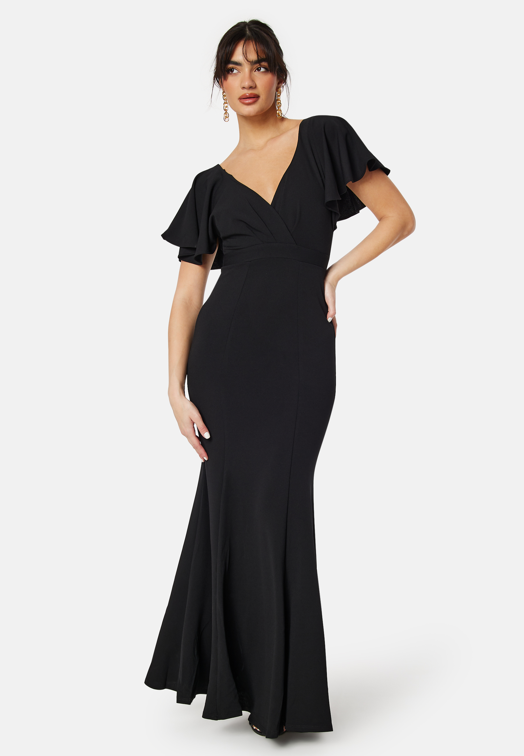 Flutter Sleeve Fishtail Maxi Dress 3