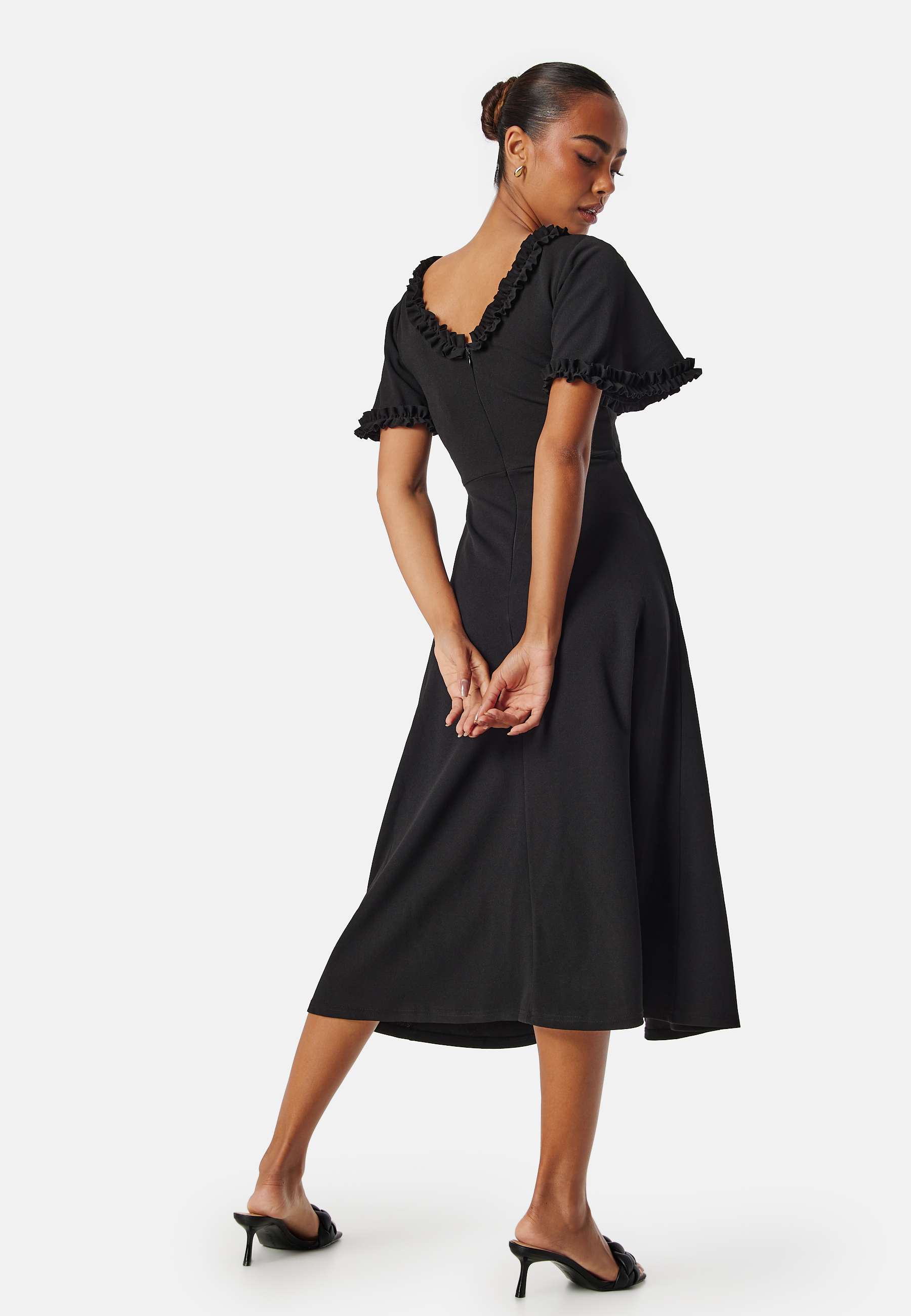 Flutter Sleeve Frilly Midi Dre 2